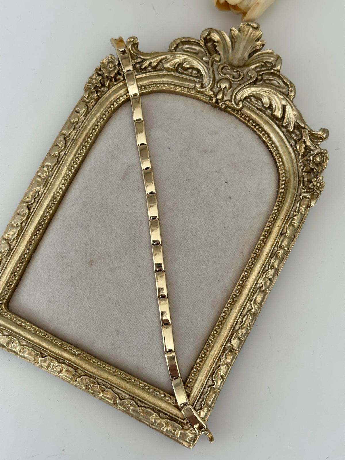 14K Gold Renkli Plaka Dikdörtgen Kesim Bileklik