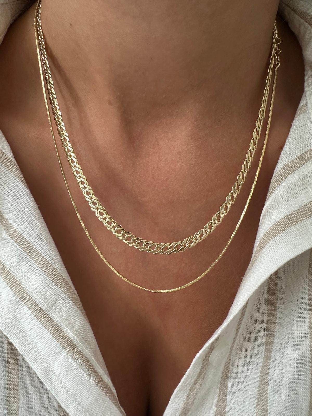 14K Gold Renkli Yumuşacık Köstek Kolye