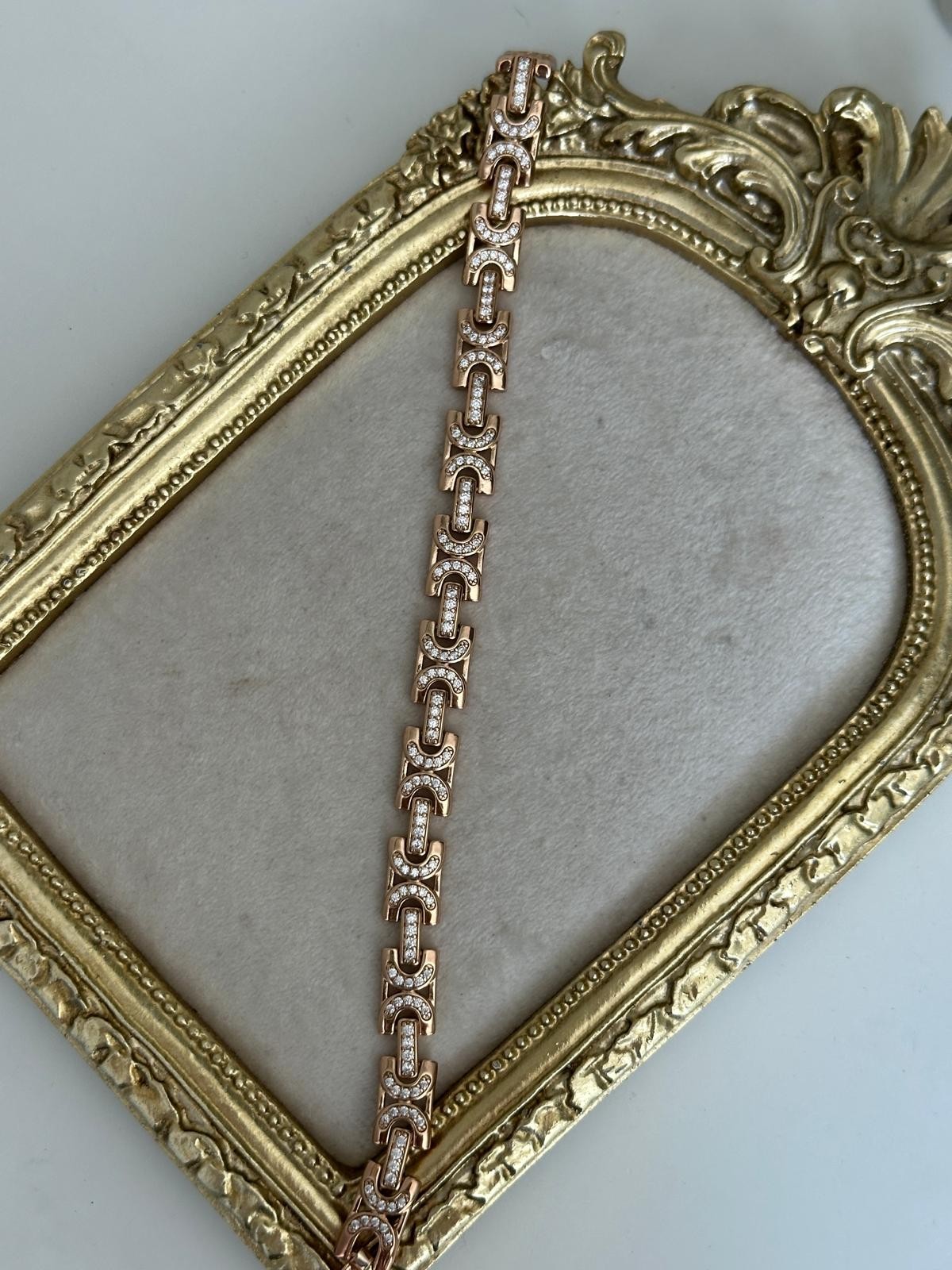 18K Gold Rose Marka Full Taşlı Bileklik