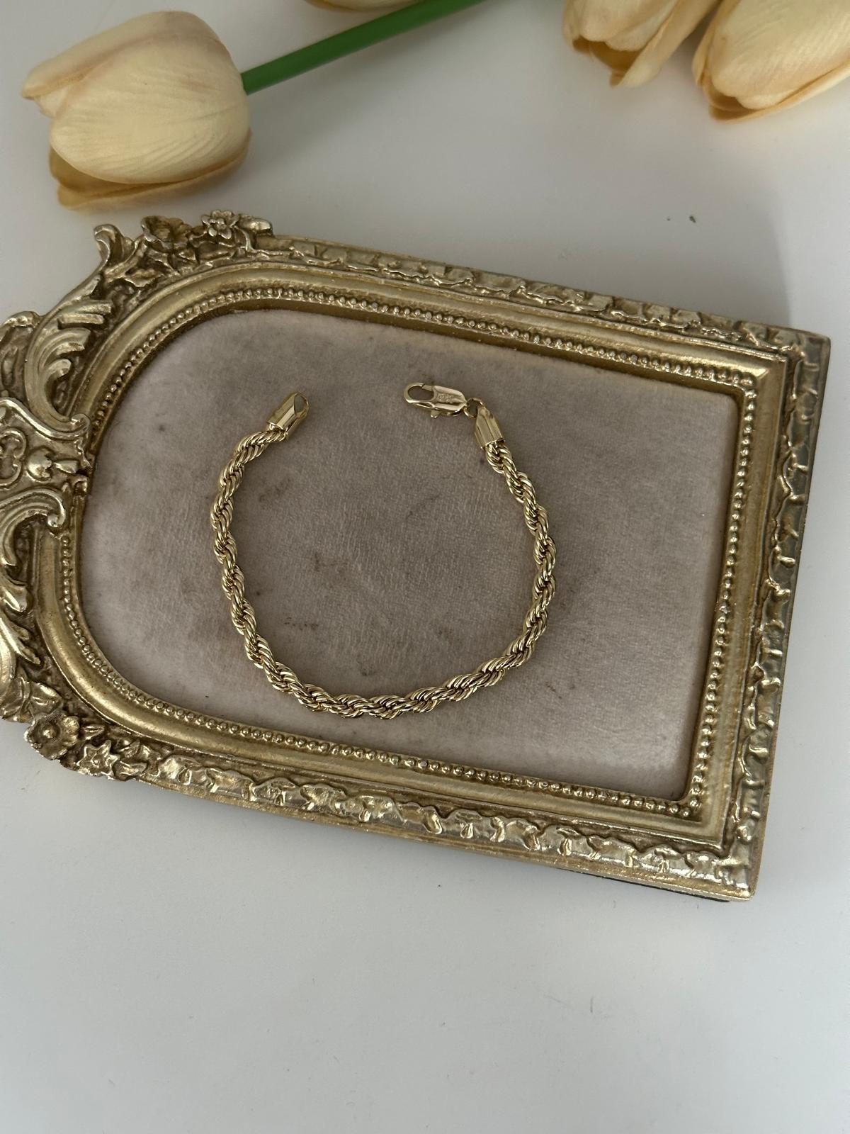 14K Gold Renkli Burgu Bileklik