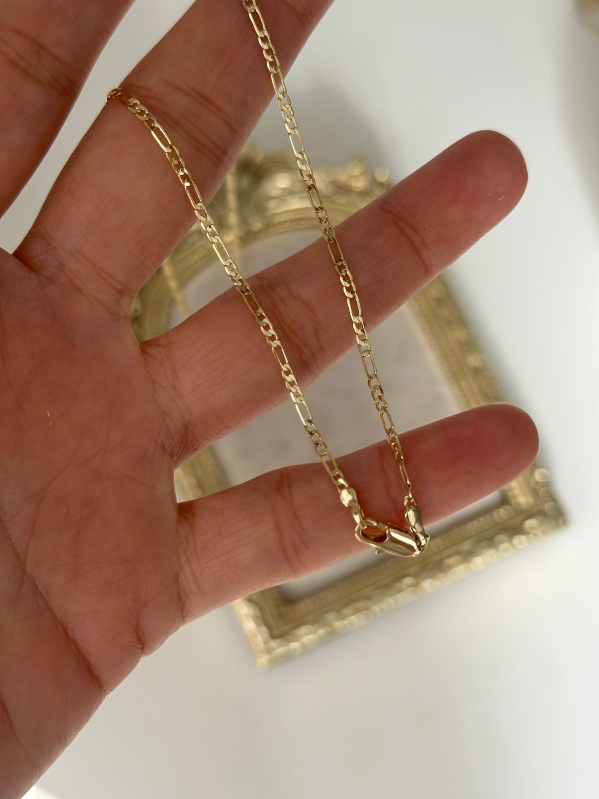 14K Gold Renkli Figora Nostaljik Miniamal Kolye