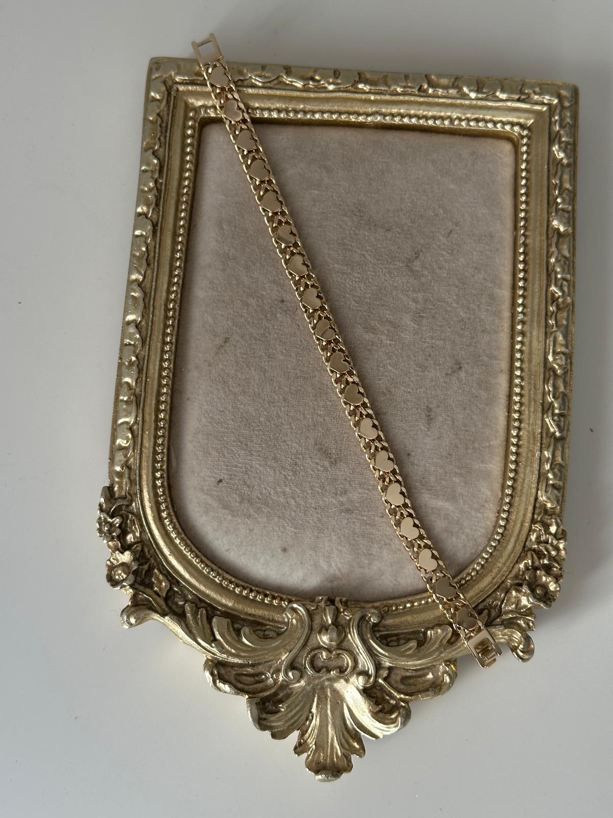 14K Gold Renkli Full Kalpli Parlak Plaka Bileklik