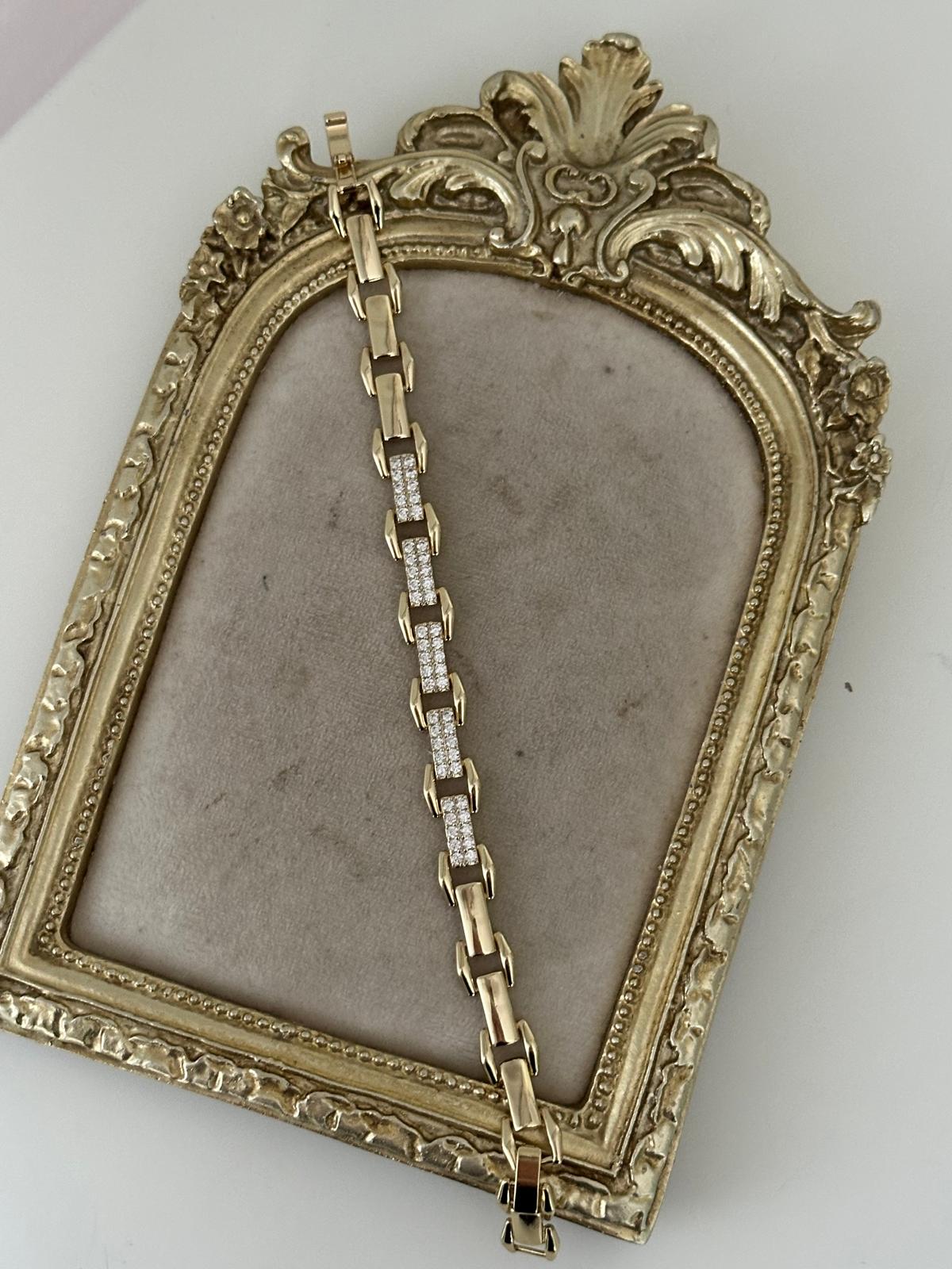 14K Gold Renkli Kordon Taşlı Bileklik