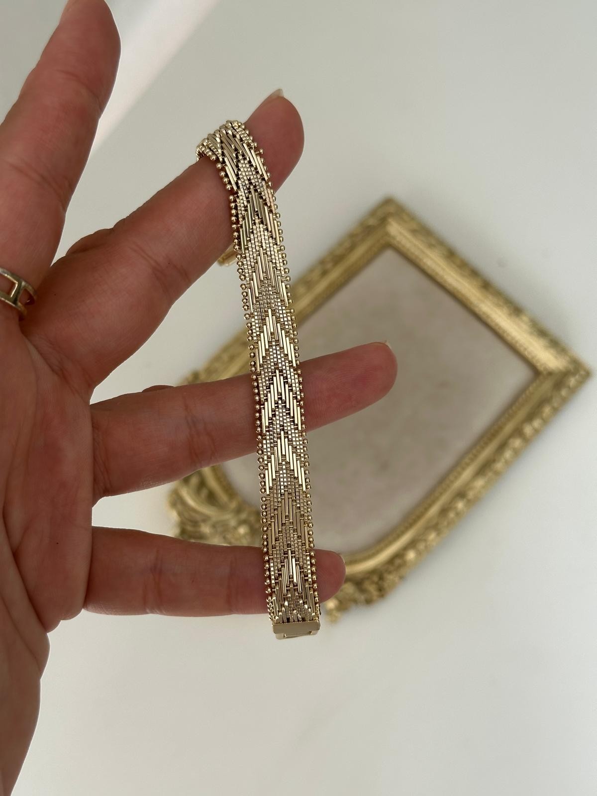14K Gold Renkli Yumuşacık Köstek Topçuklu Kalın  Bileklik
