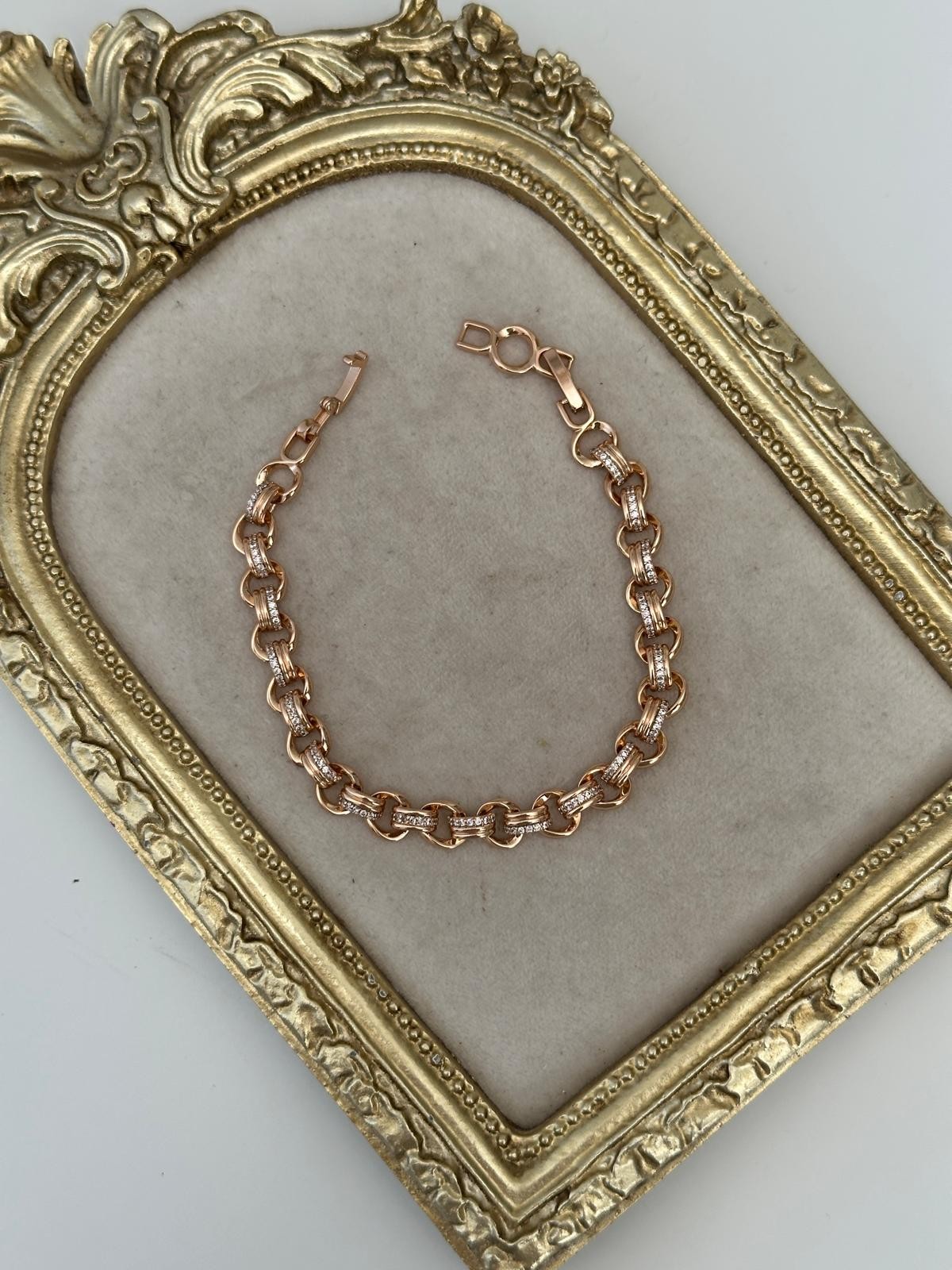 18K Gold Renkli Oval Geçme Taşlı Bileklik