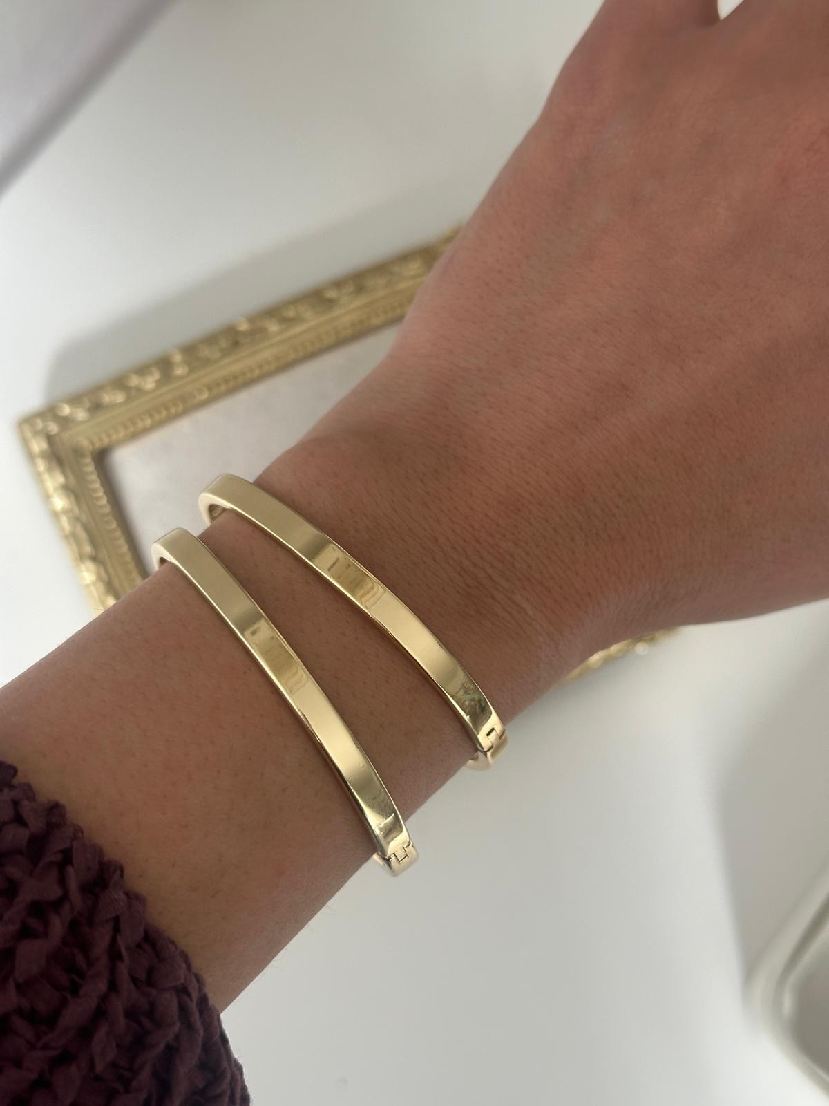 14K Gold Renkli Oval Ajda Kelepçe