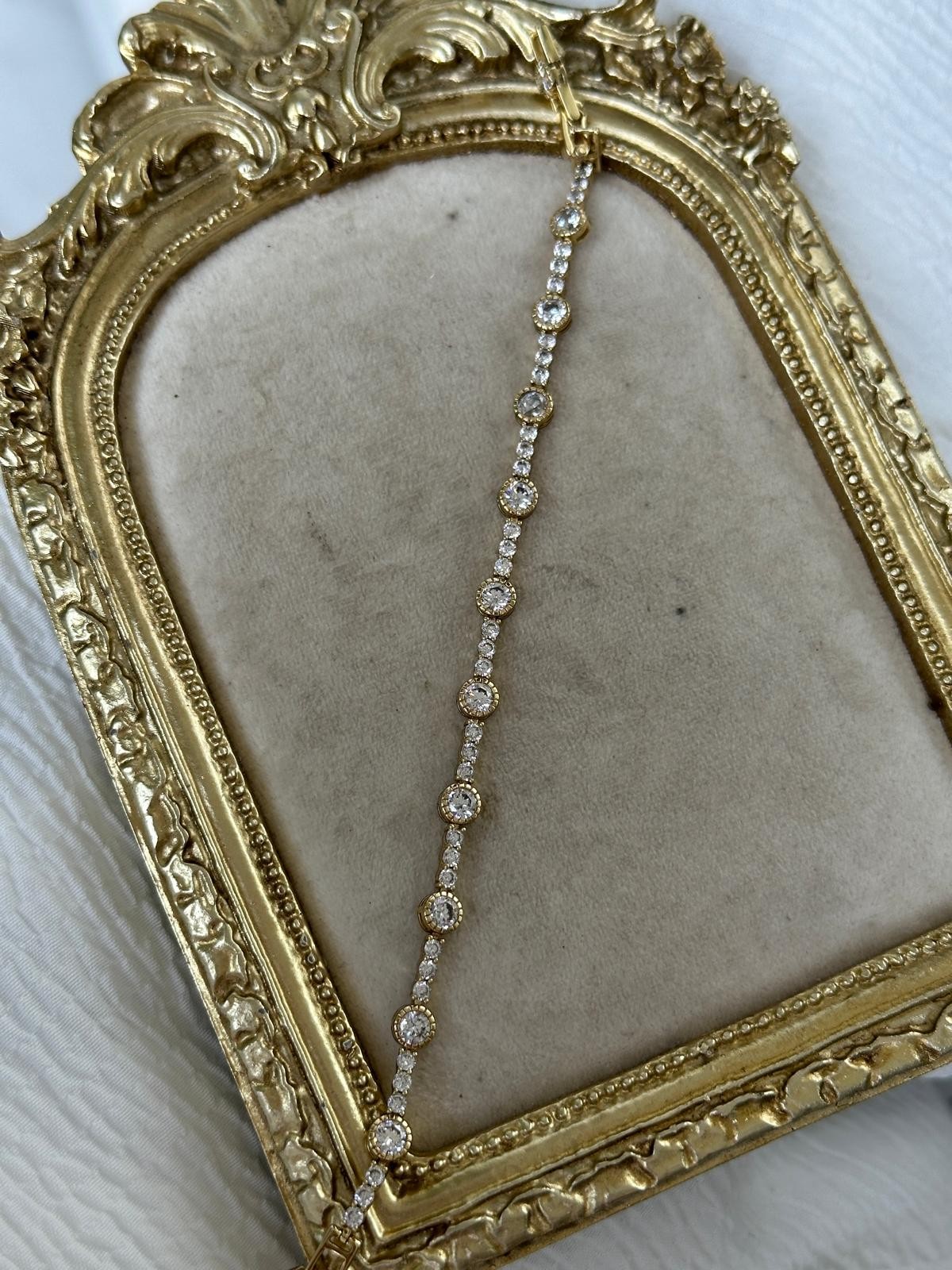 14K Gold Renkli Yuvarlak Full Kesim Taşlı Bileklik