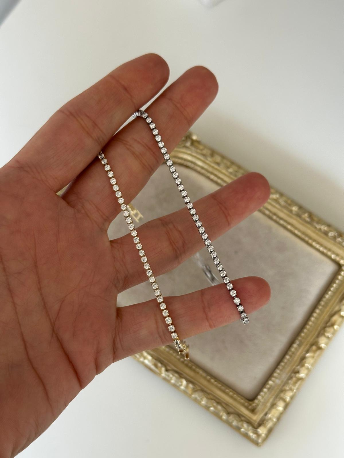 Su Yolu Minimal Gold -Gümüş Bileklik