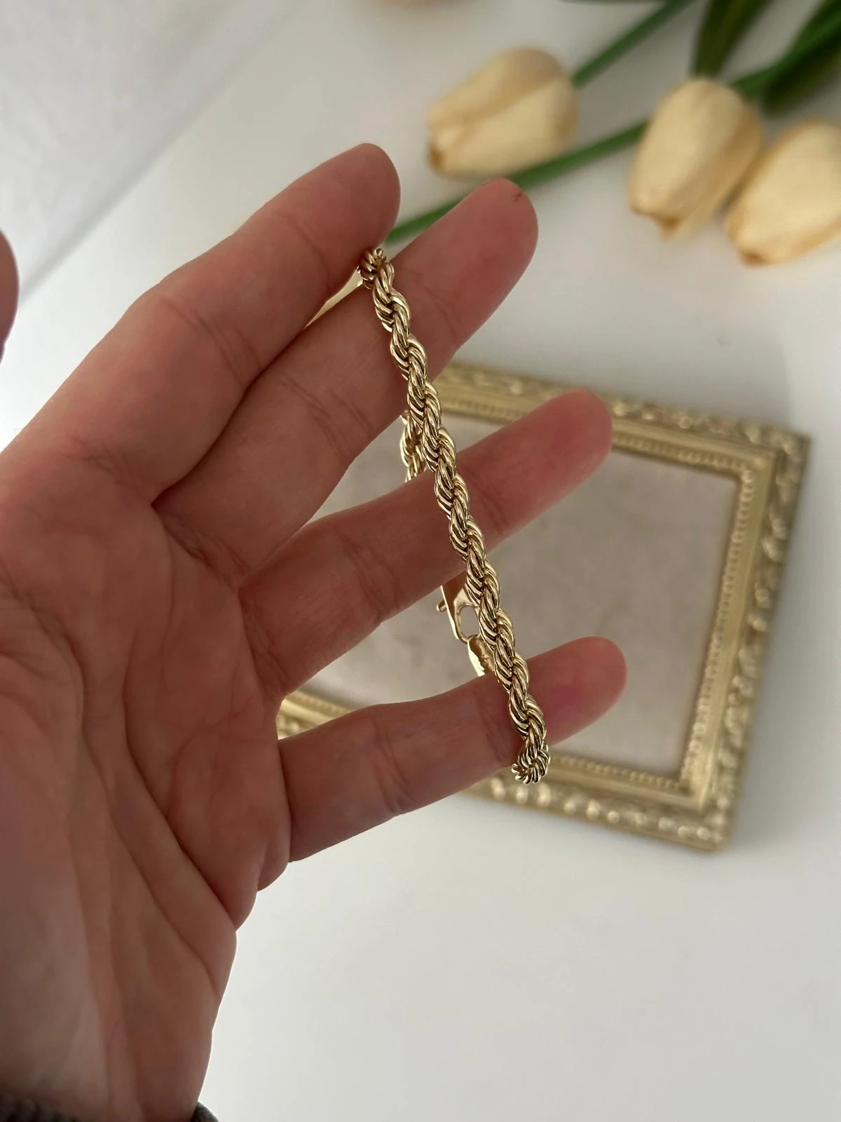 14K Gold Renkli Burgu Bileklik