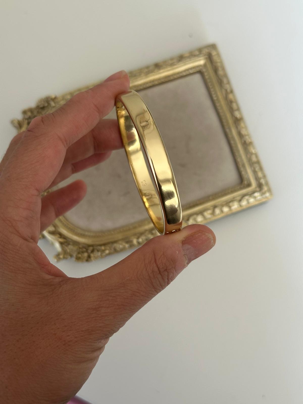 14K Gold Renkli Orta Kalın Ajda Kelepçe
