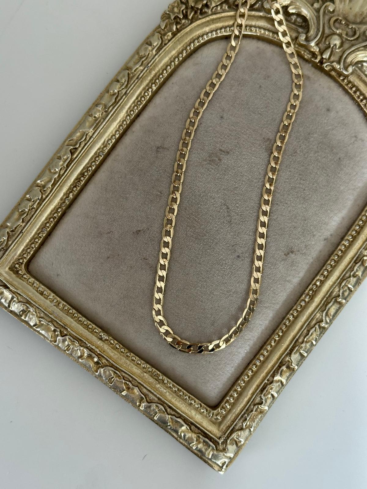 14K Gold Renkli Basıc Plaka Kolye