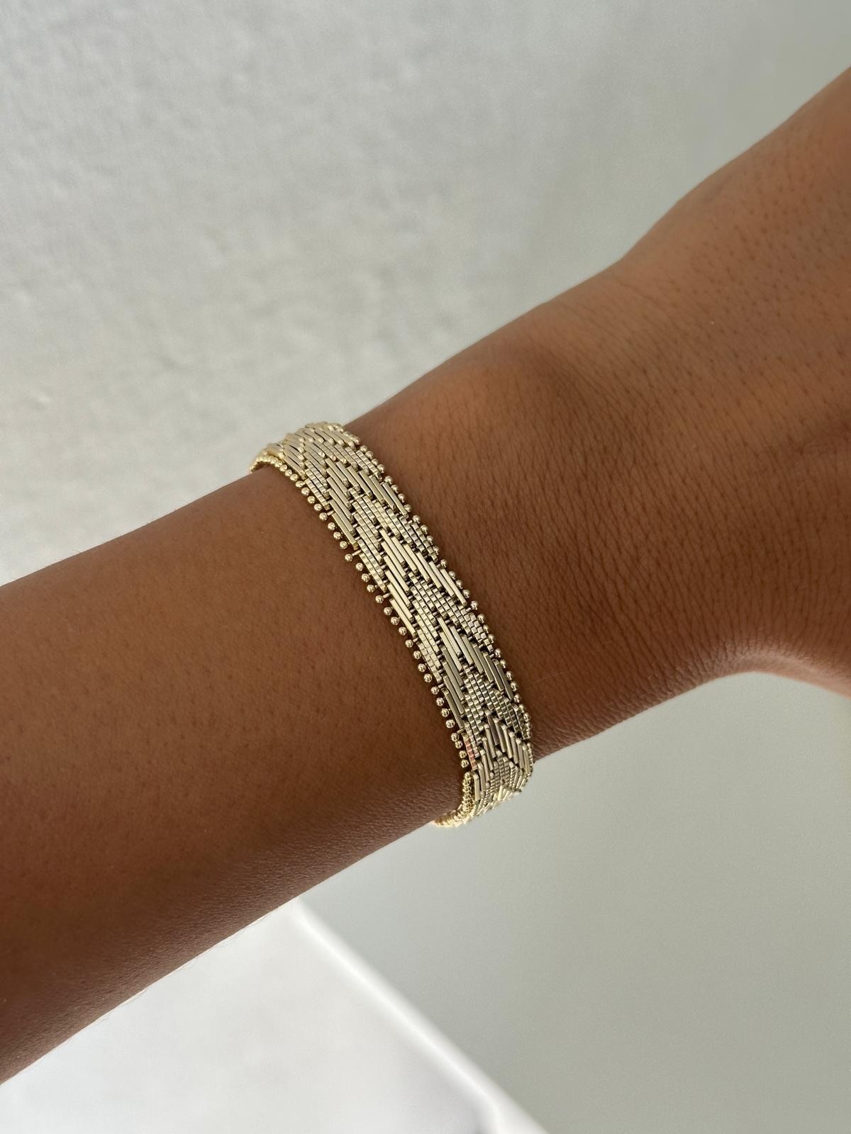14K Gold Renkli Yumuşacık Köstek Topçuklu Kalın  Bileklik