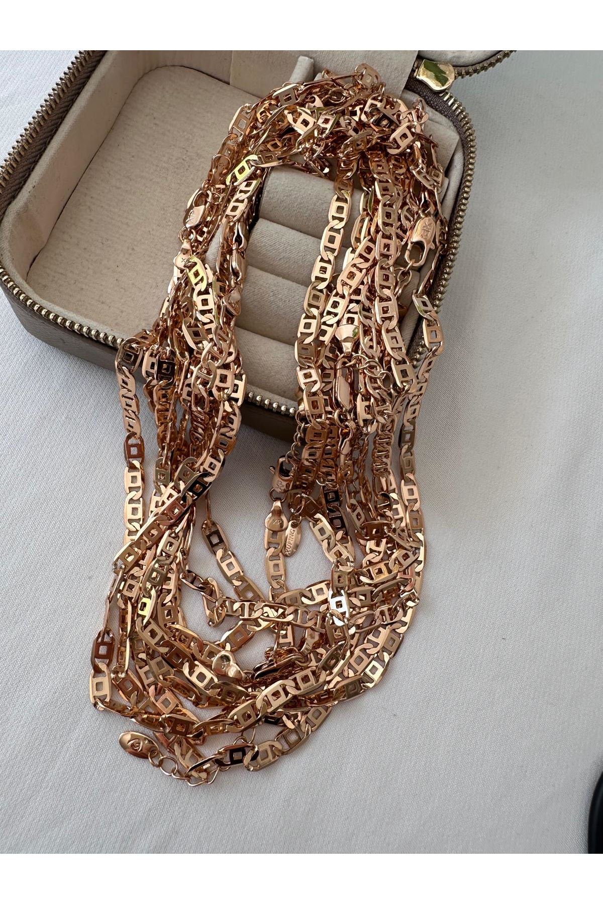 18K Rose Gold Renkli Ezme Kolye