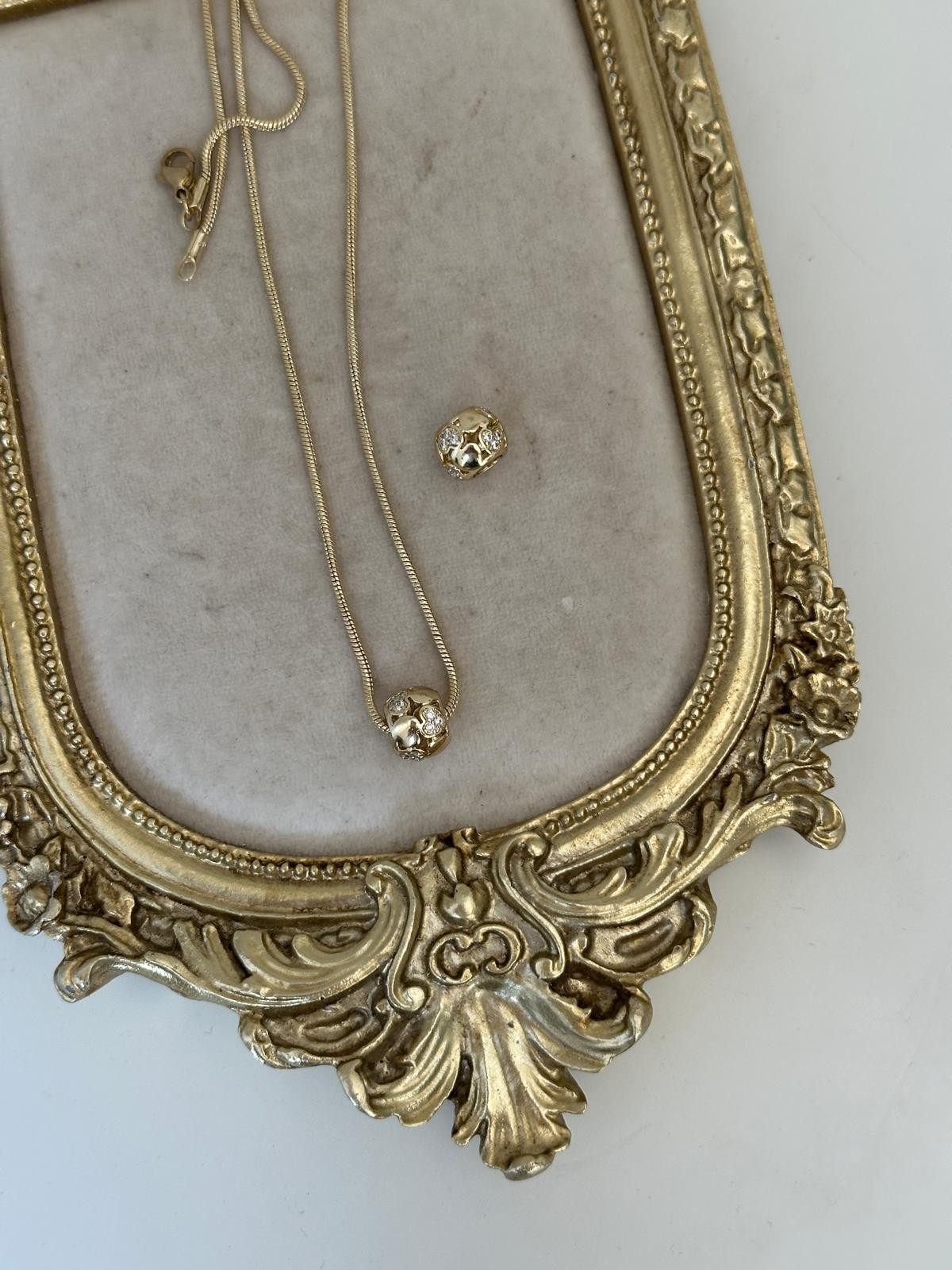 14K Gold Renkli PNDR Kalpli Kolye Ucu