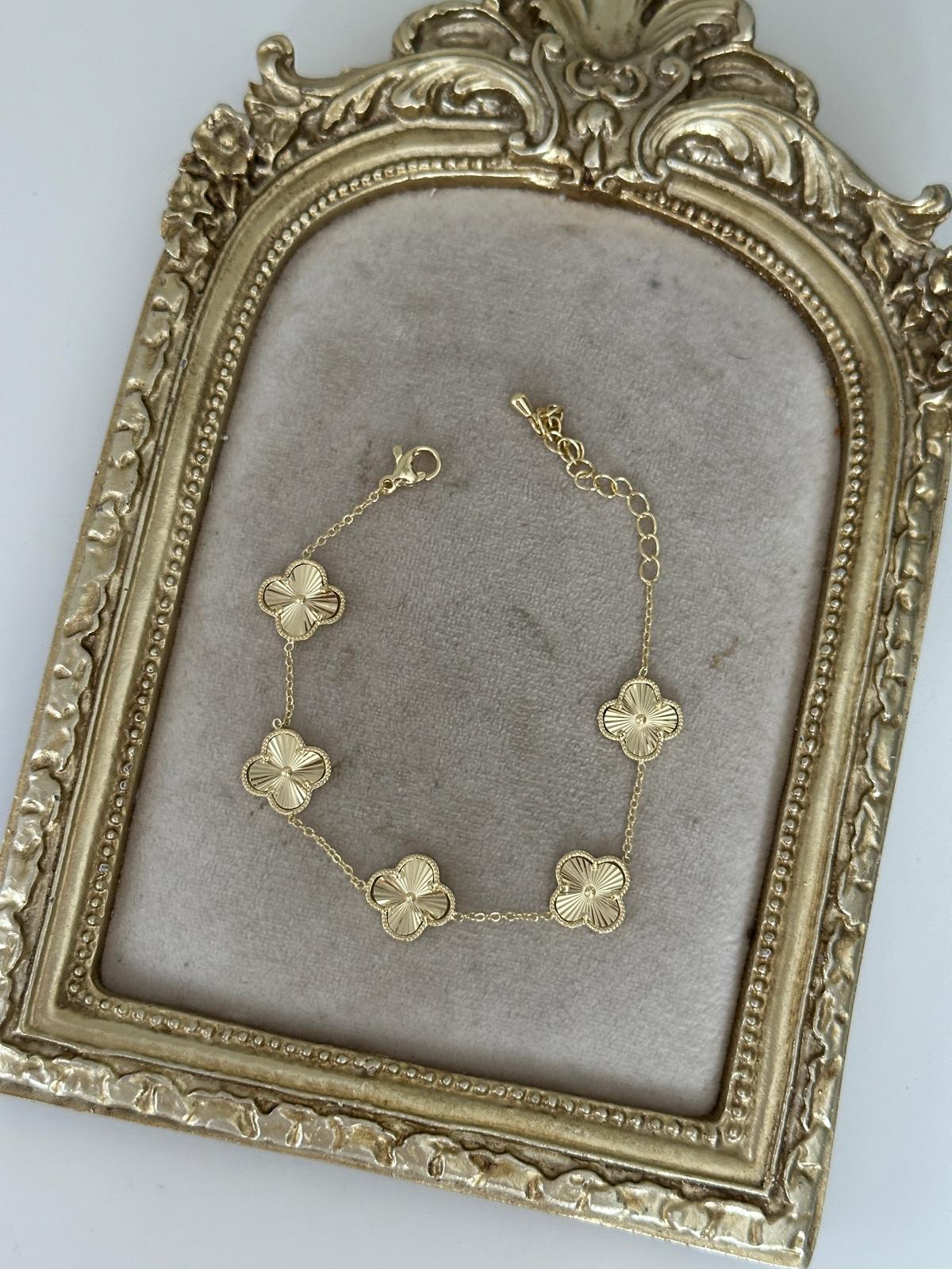 14K Gold Renkli Yonca Marka Bileklik