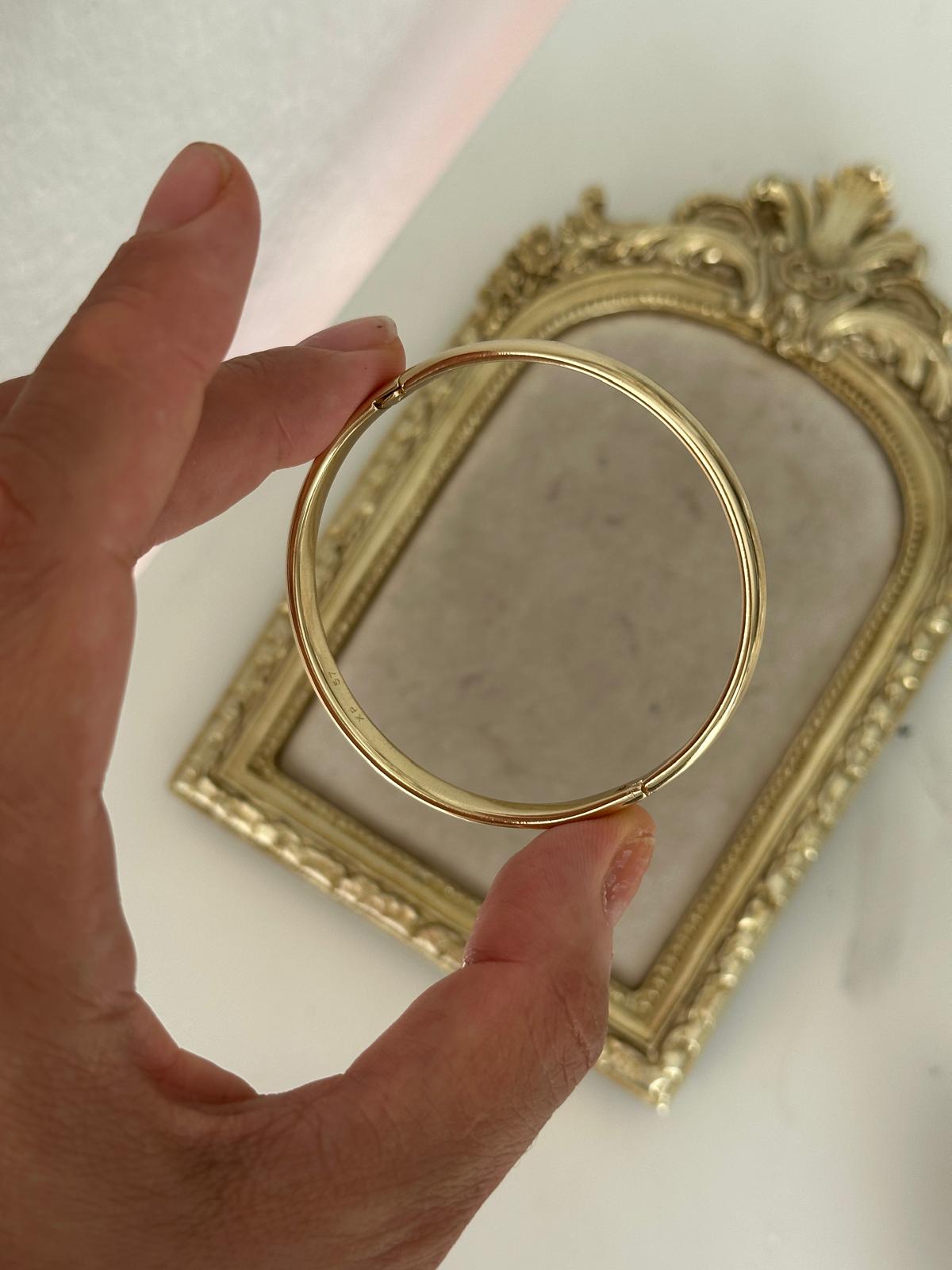 14K Gold Renkli Yuvarlak Form Orta Kalın Ajda Klepçe