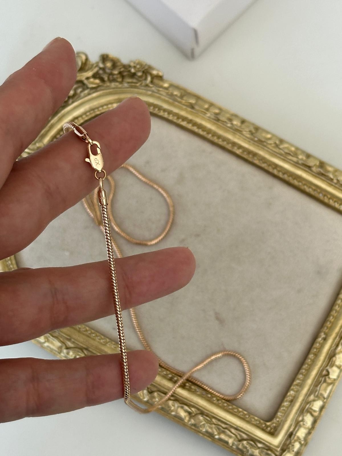 18K Gold Rose Boru İtalyan Yumuşacık Kolye