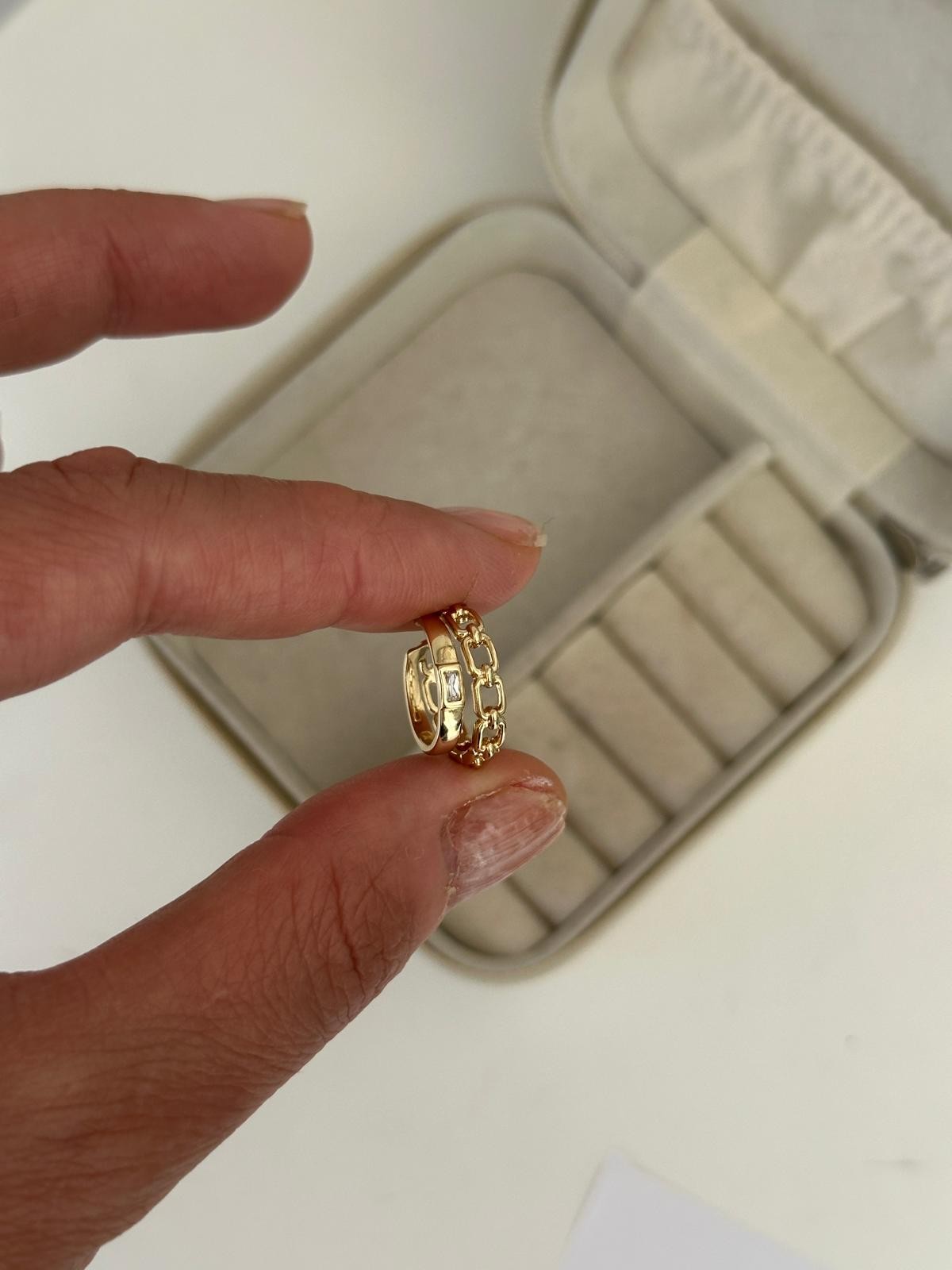 14K Gold KIKIRDAK İkili Küpe