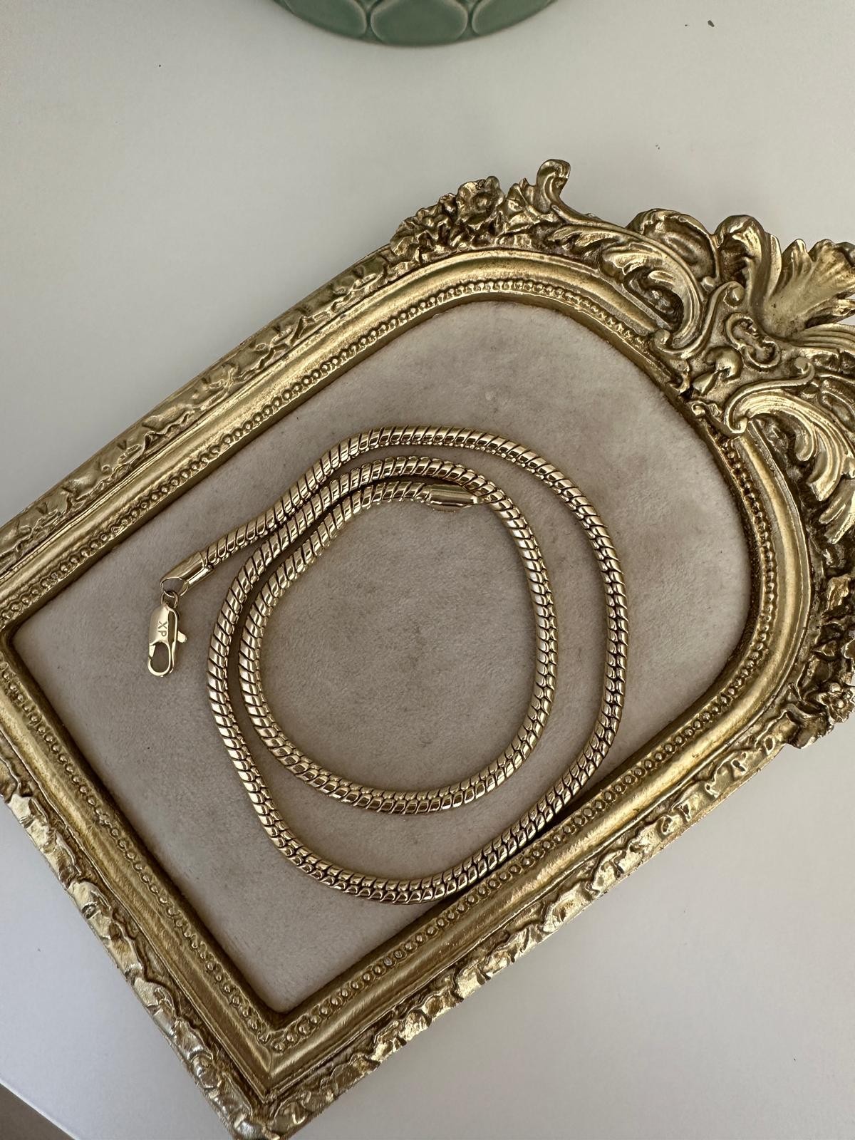 14K Gold Renkli Orta Kalın Sırt Kolye