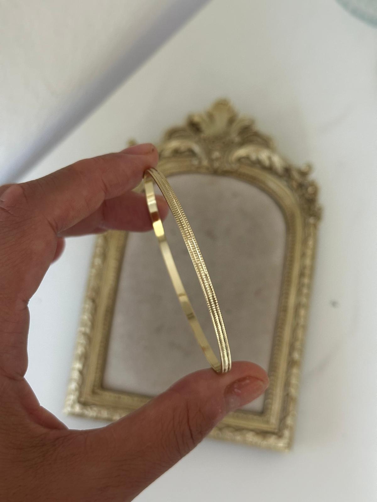 14K Gold Renkli Ajda Lazer Kesim Bilezik