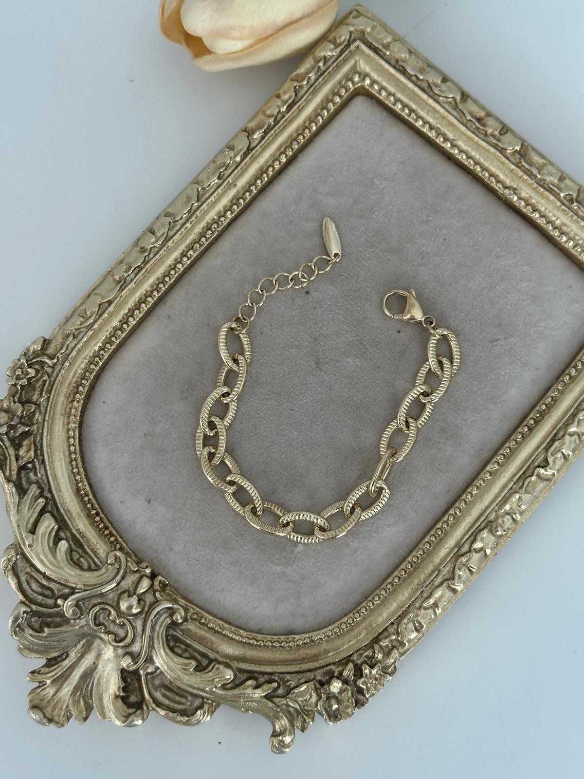 14K Gold Renkli Kabartmalı Bileklik
