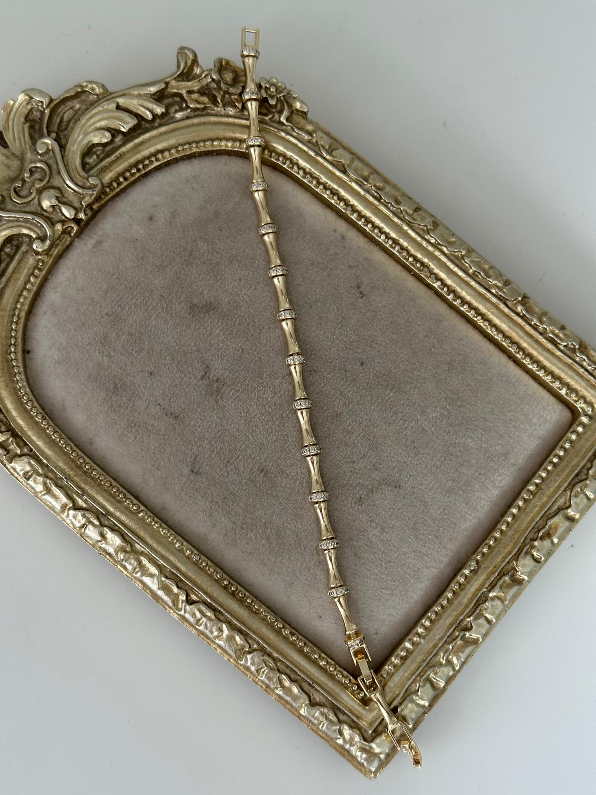 14K Gold Renkli Kemik Model  Ara Taşlı  Serenay Bileklik