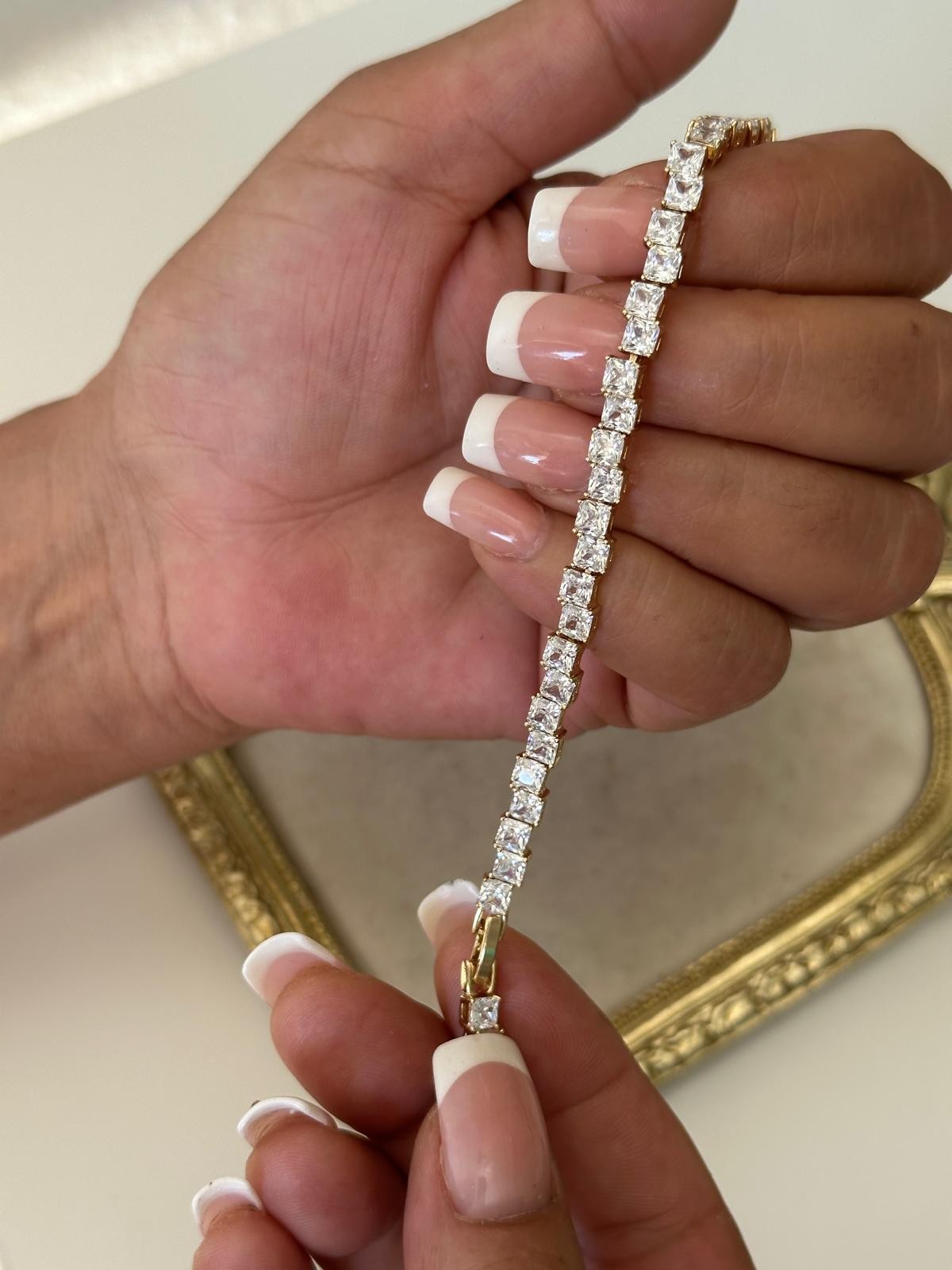14K Gold Renkli Swaroski Zikzak Taşlı Bileklik