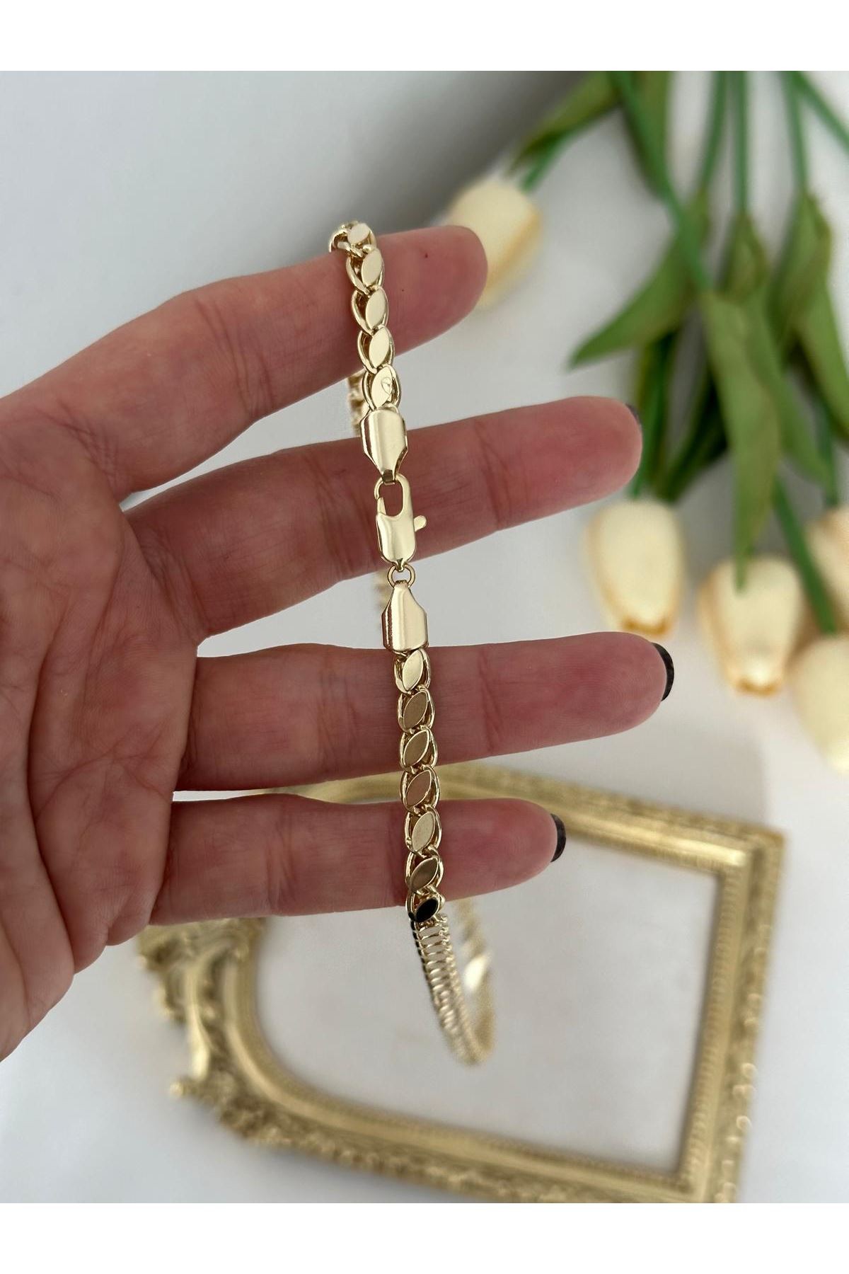 14K Gold Renkli  Arpa Kolye