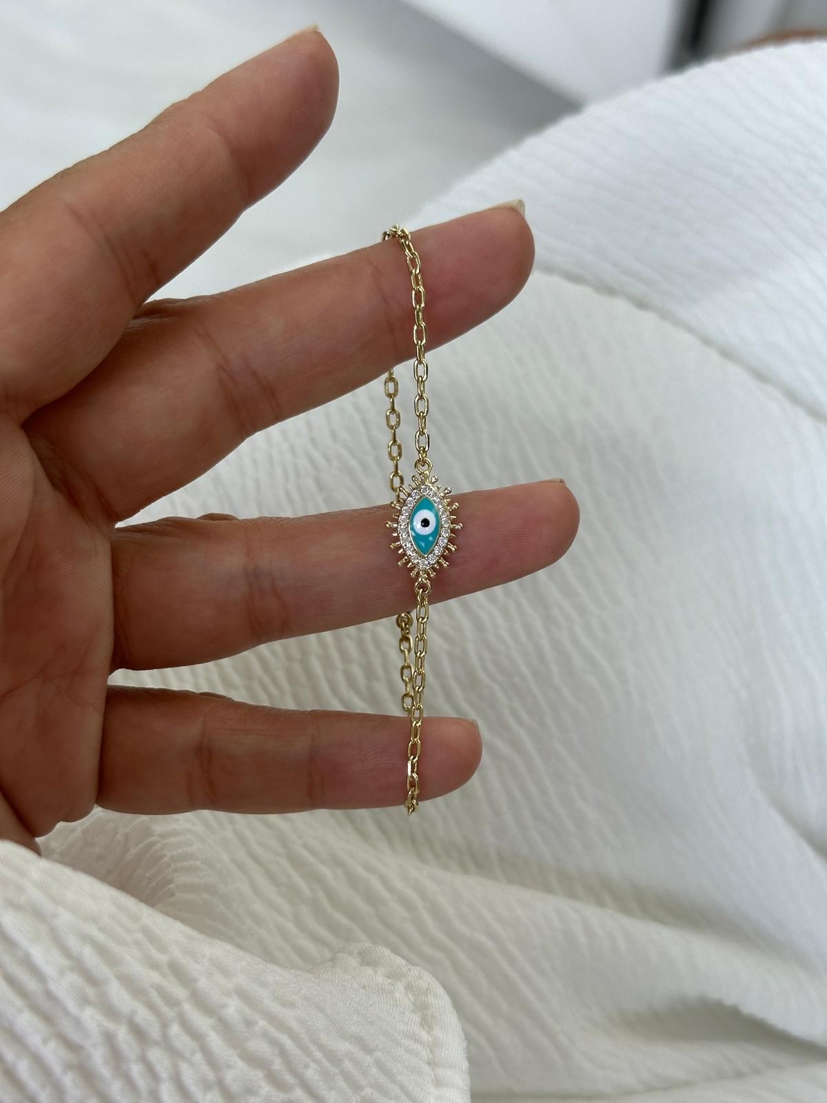 14K Gold Nazar Gözlü Bileklik