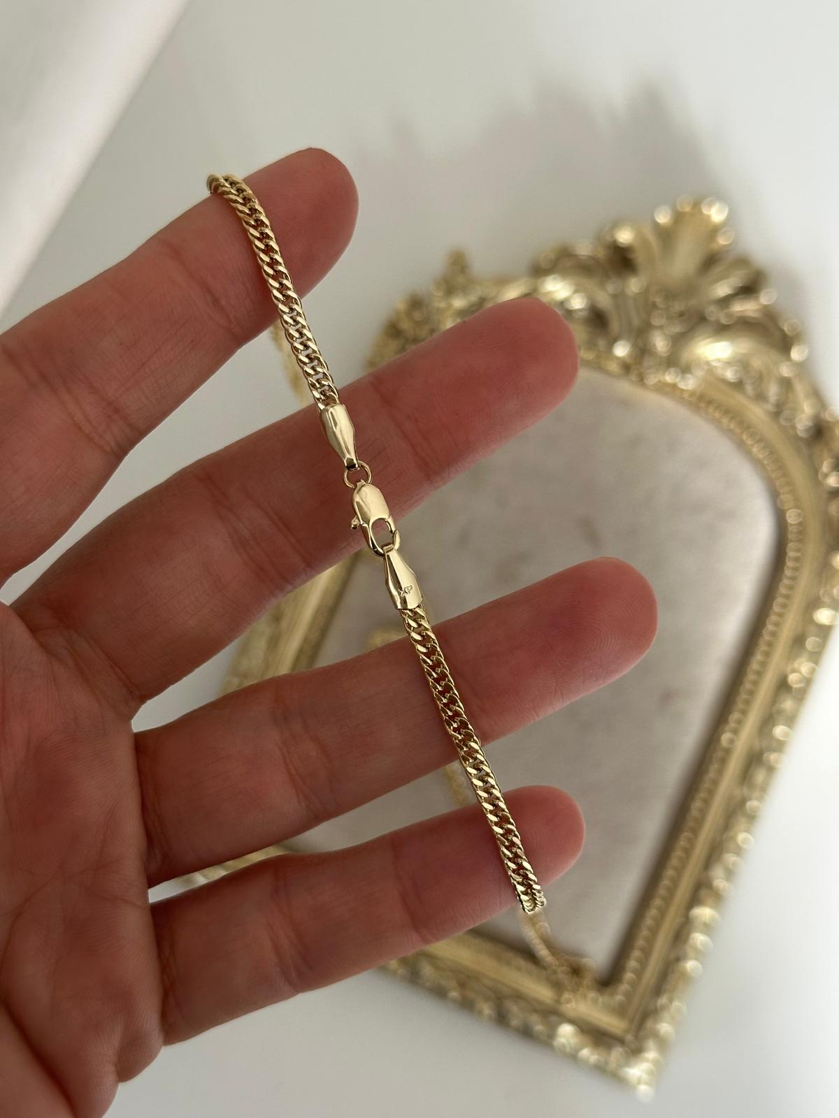 14K Gold Renkli Örme Basıc Kuyum Zincir