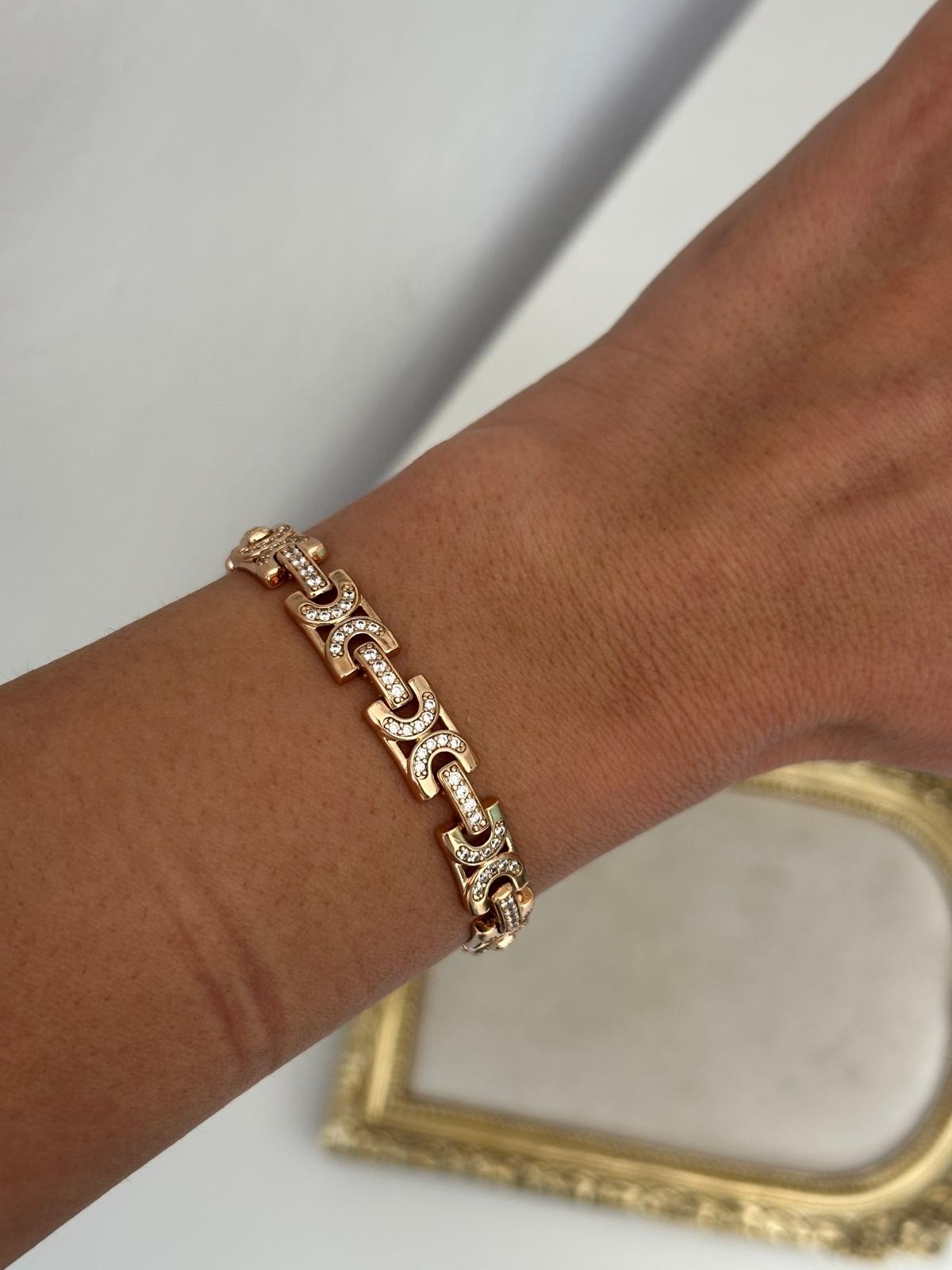 18K Gold Rose Marka Full Taşlı Bileklik