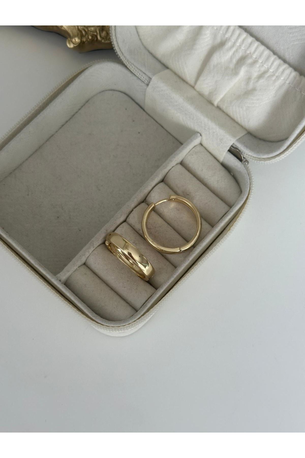 14K Gold Renkli Çok Satan HALKA Basıc Orta Boy Küpe