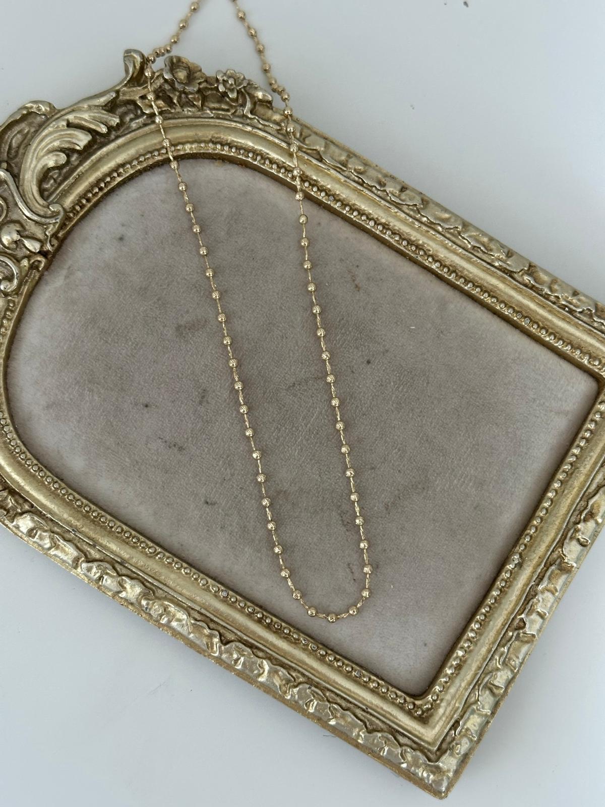 14K Gold Renkli Minimal Dorika Varak Parlak Topçuklu Kolye