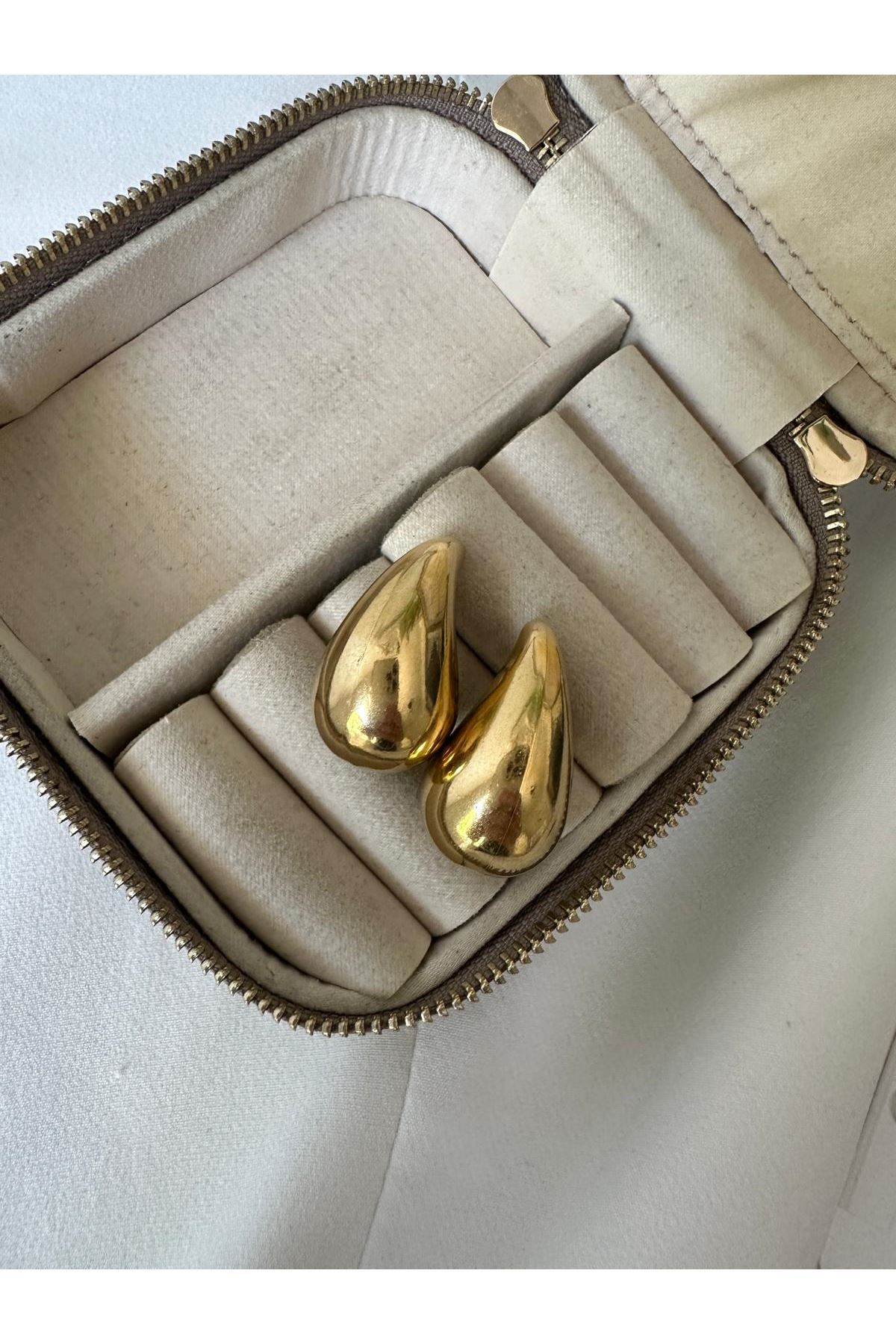 18K Rose Gold Renkli Marka Bottega Küpe