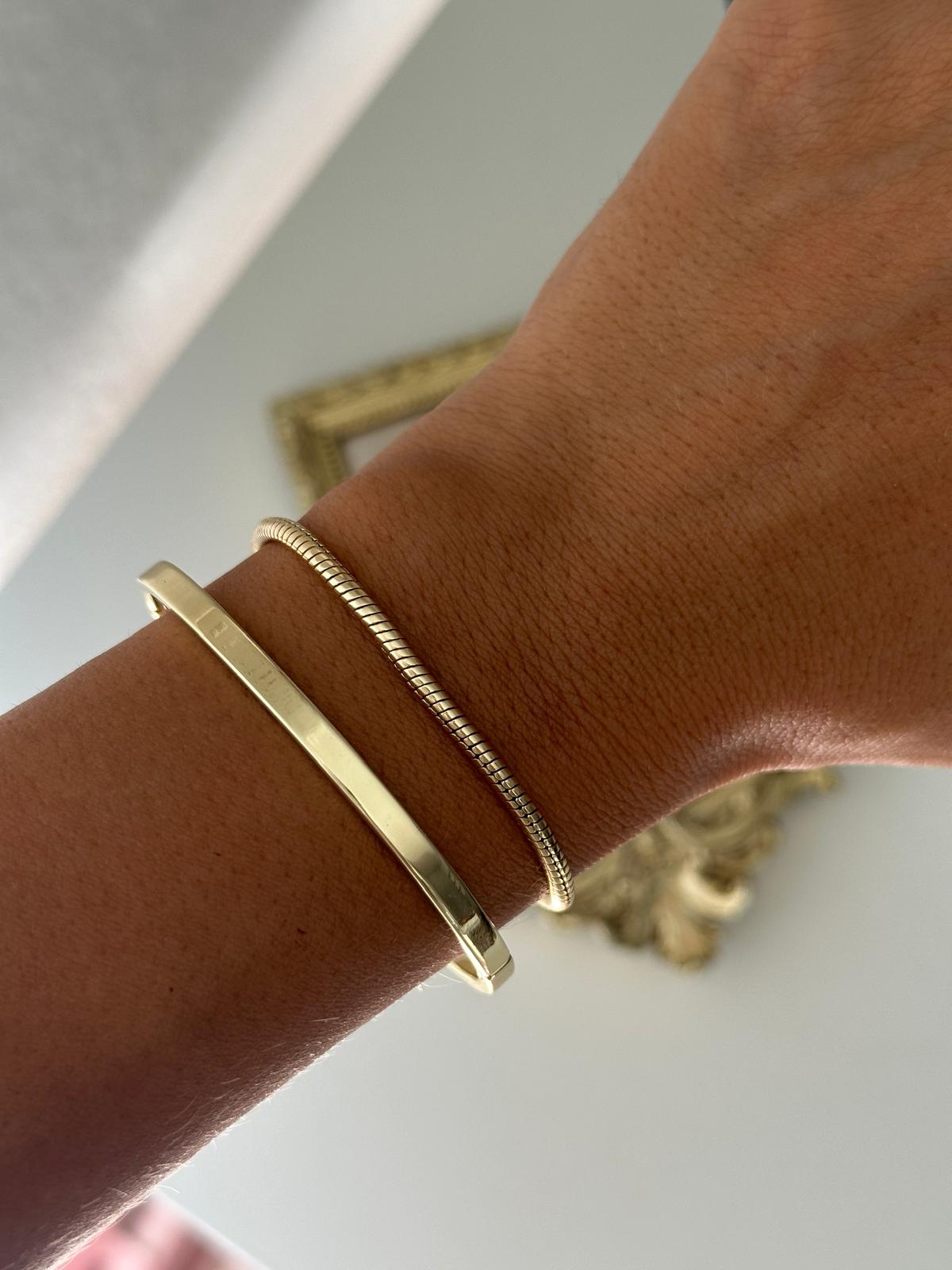 14K Gold Renkli Yılan Boru Bileklik