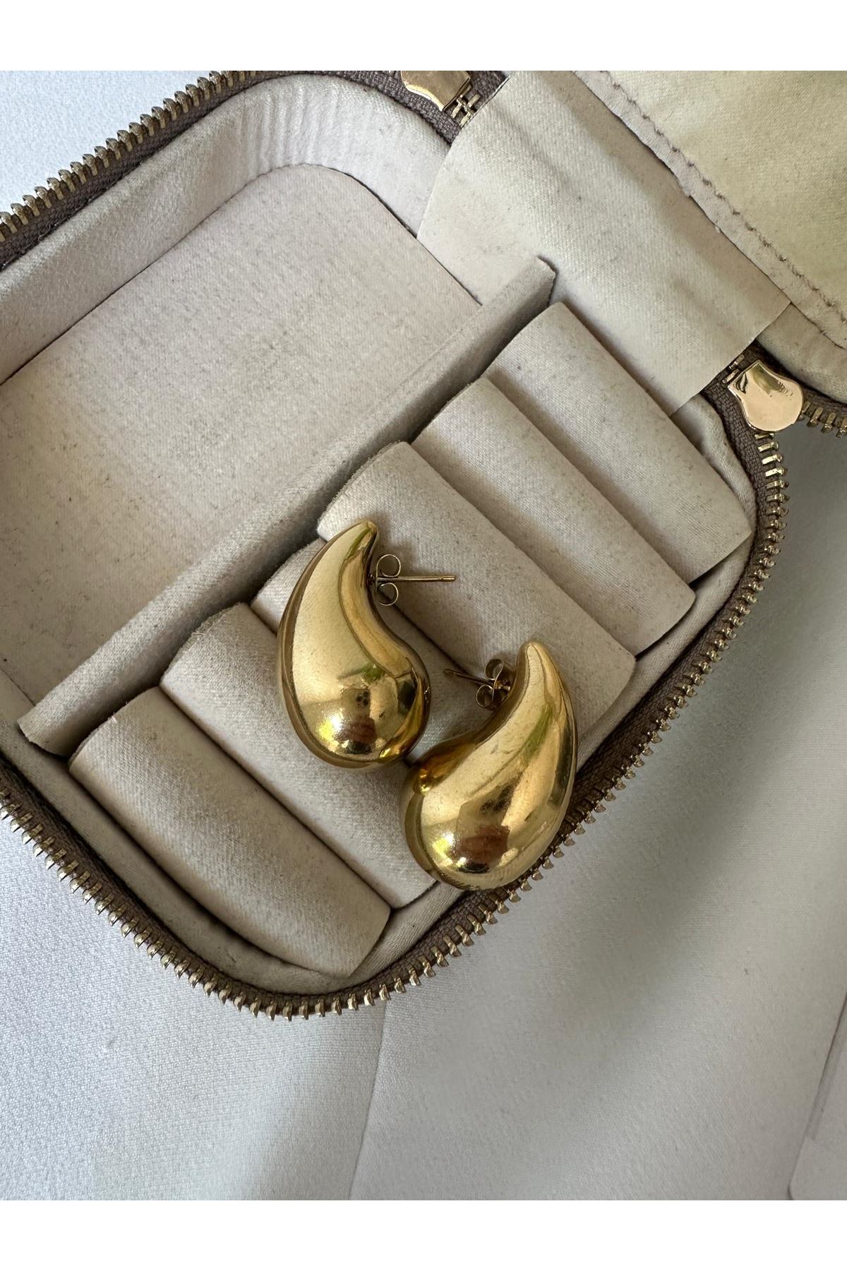 18K Rose Gold Renkli Marka Bottega Küpe