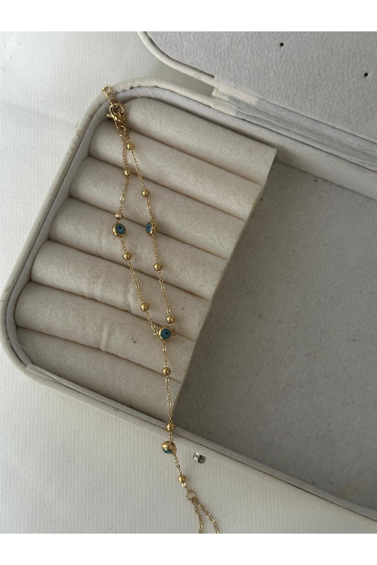 18K Rose Gold Renkli Çelik Nazarlı Şahmeran