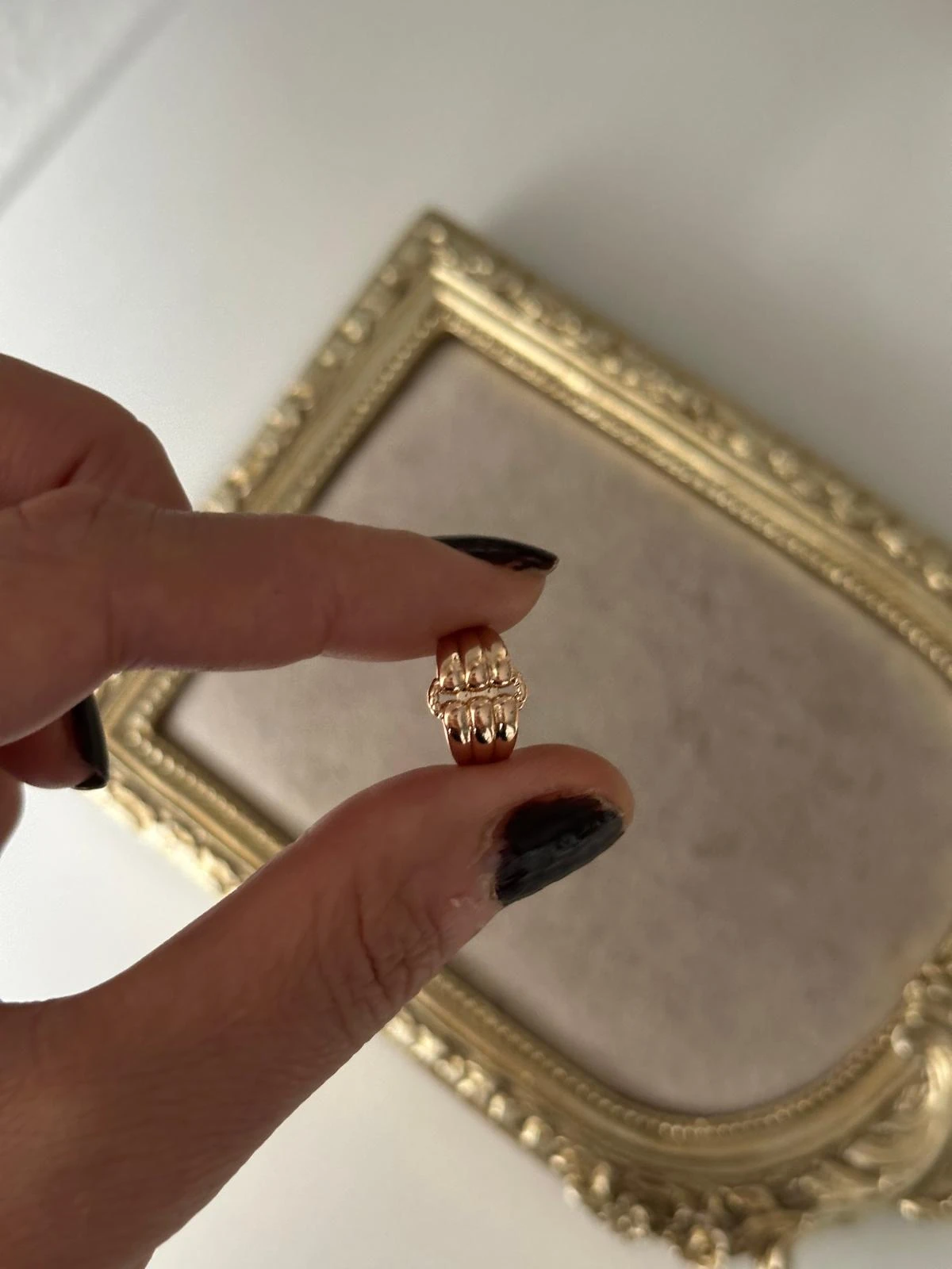 18K Rose Gold Üçlü Görünüm Birleşim Kıkırdak Küpe