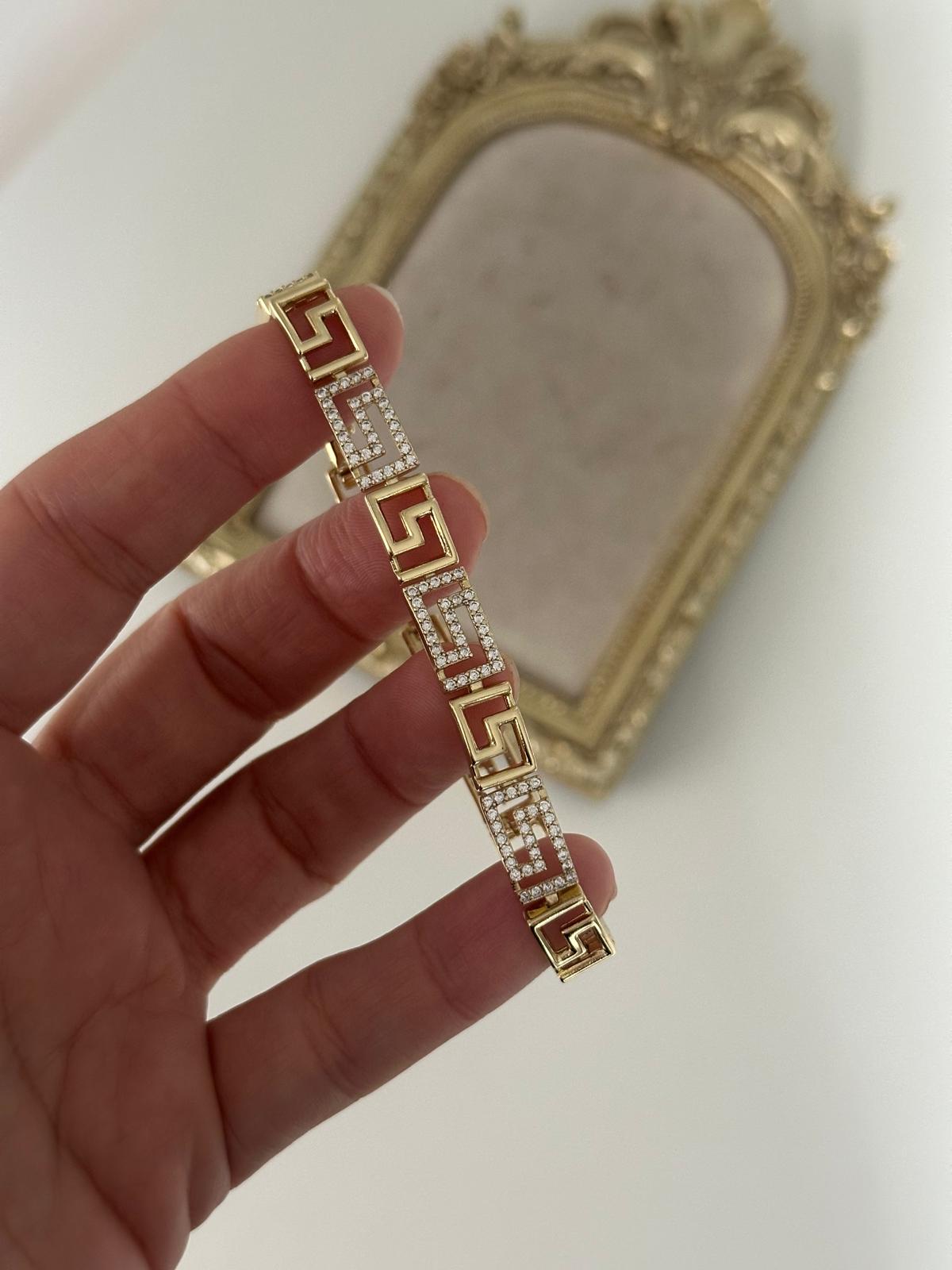 14K Gold Renkli Vrs Marka Taşlı Bileklik