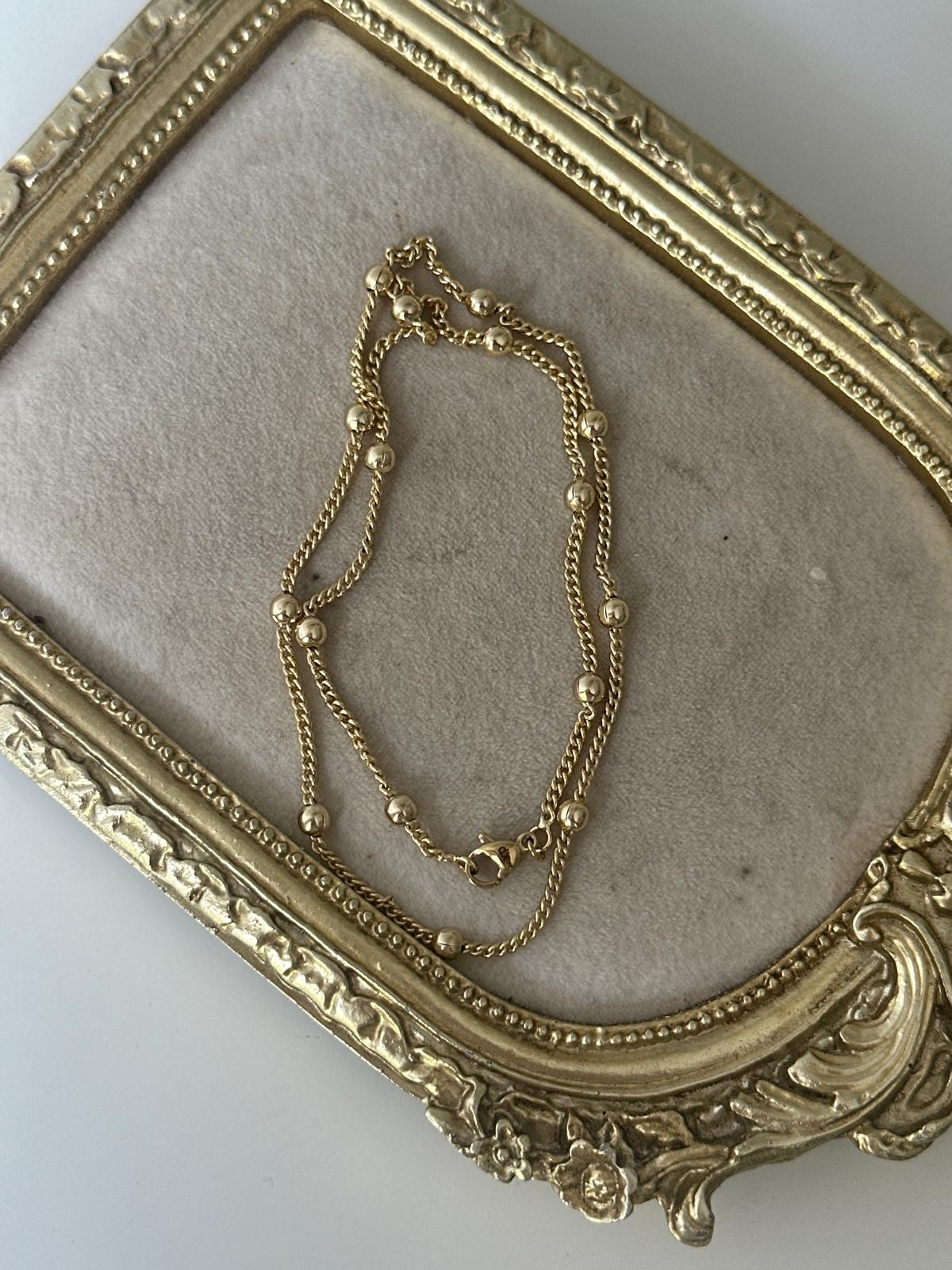 14K Gold Renkli Topçuk Basıc Zincirli Kolye