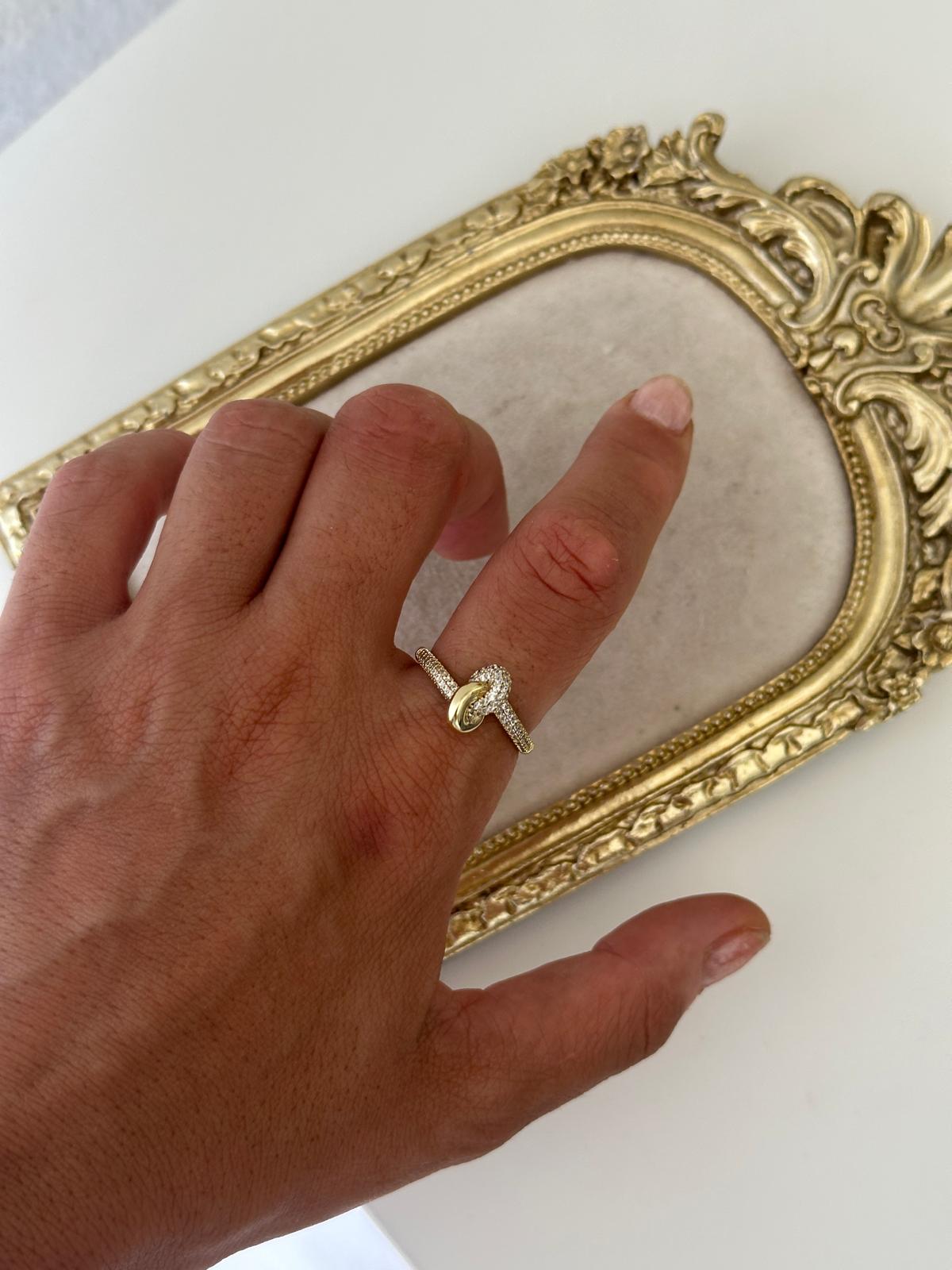 14K Gold Renkli Love Zirkon Taşlı Yüzük