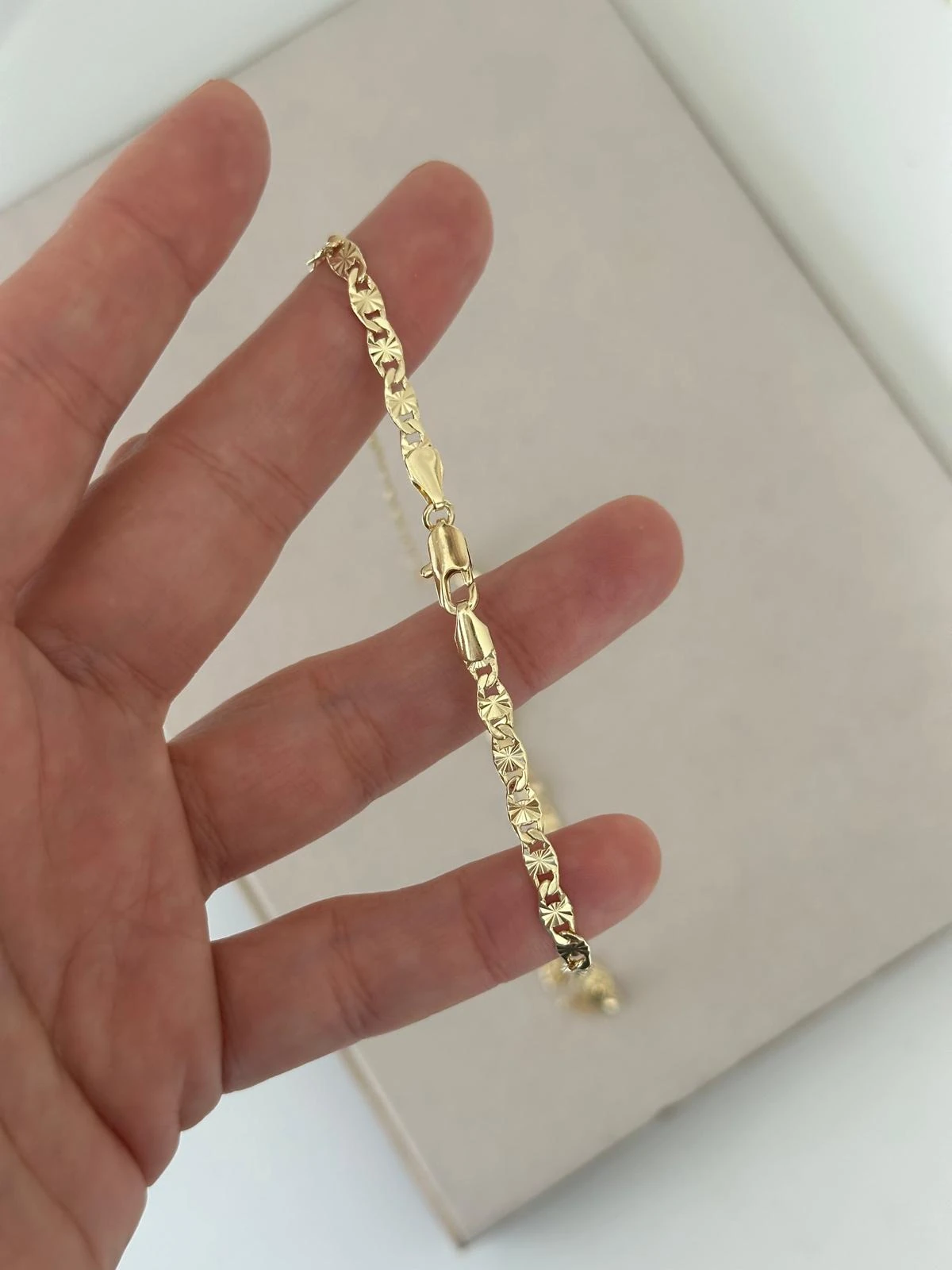 14K Gold Renkli İtalyan Sırt Desenli Kolye