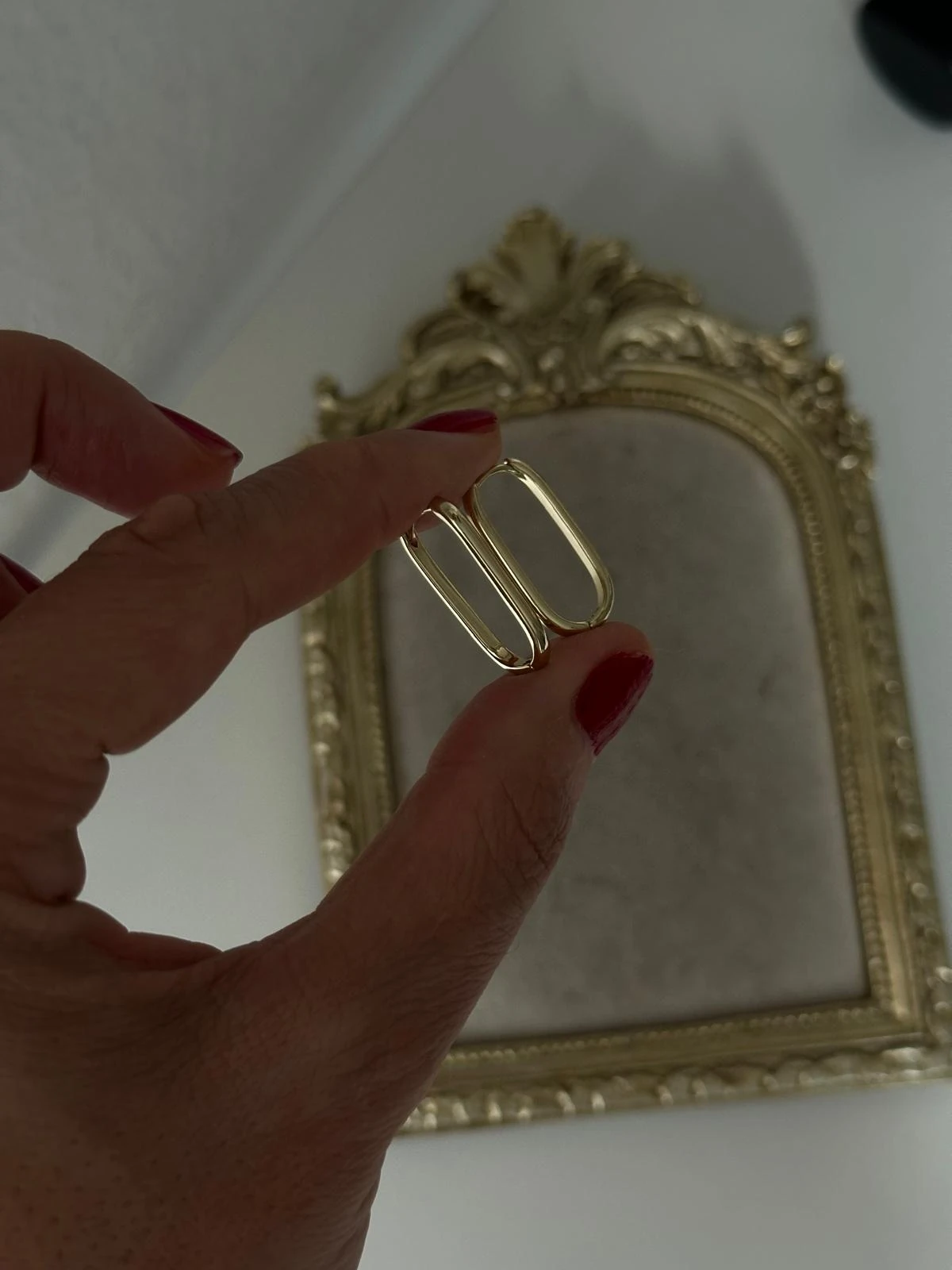 14K Gold Renkli Oval Lale Kesim Basıc Küpe