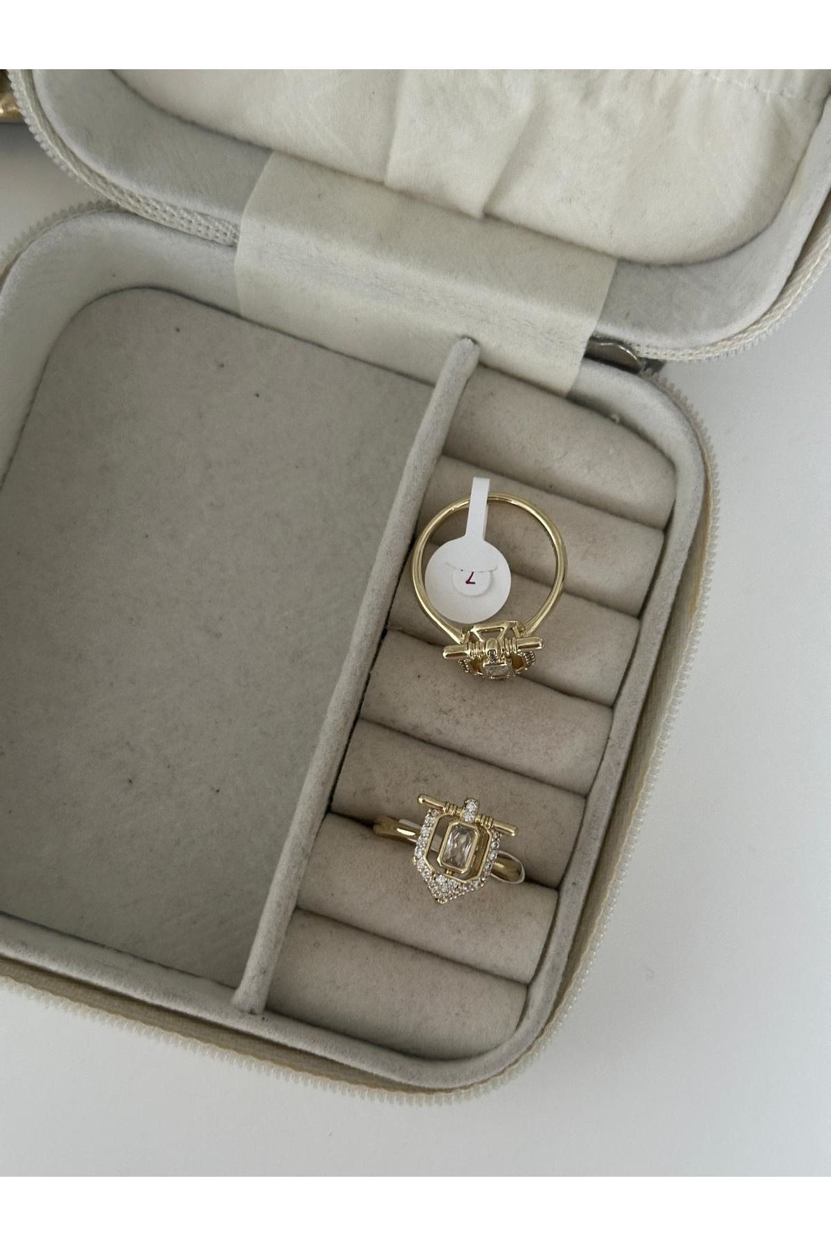 14K Gold Renkli Şovalye Taşlı Yüzük