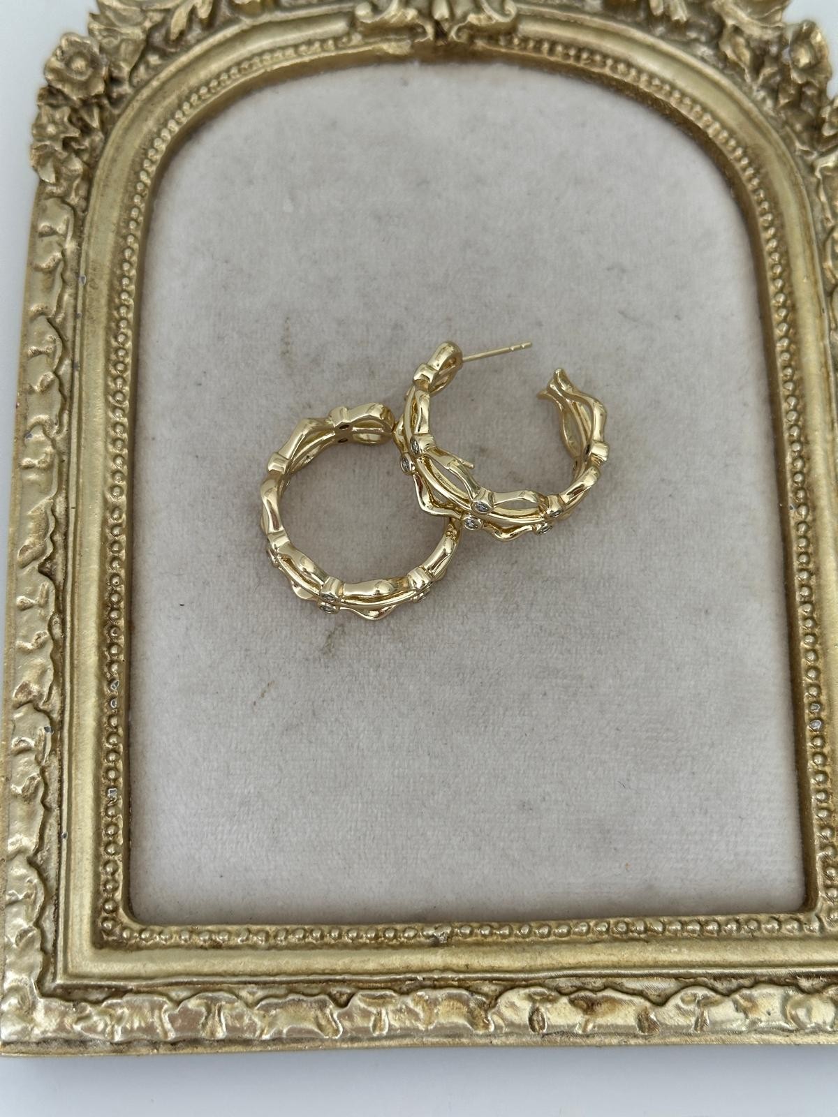 14K Gold Renkli Kelepçe Kesim Taşlı Küpe