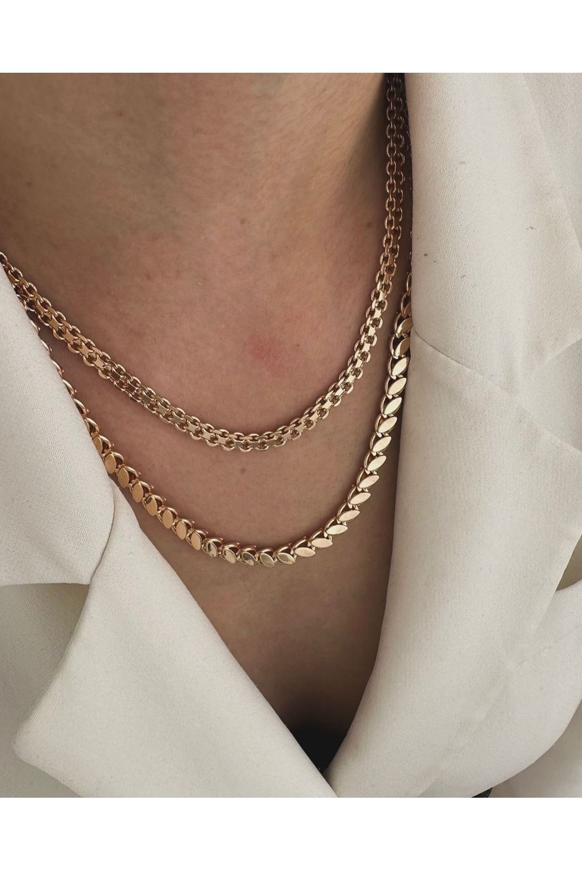 18K Rose Gold Renkli Köstek Kolye