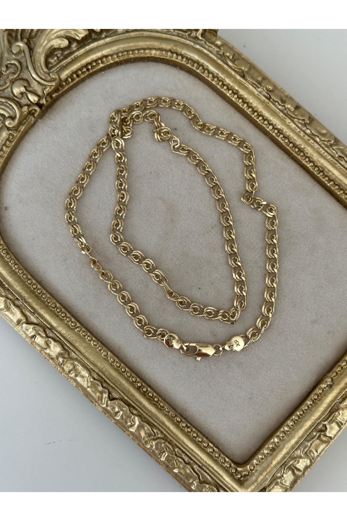 14K Gold Renkli Yumuşak Geçmeli Kolye