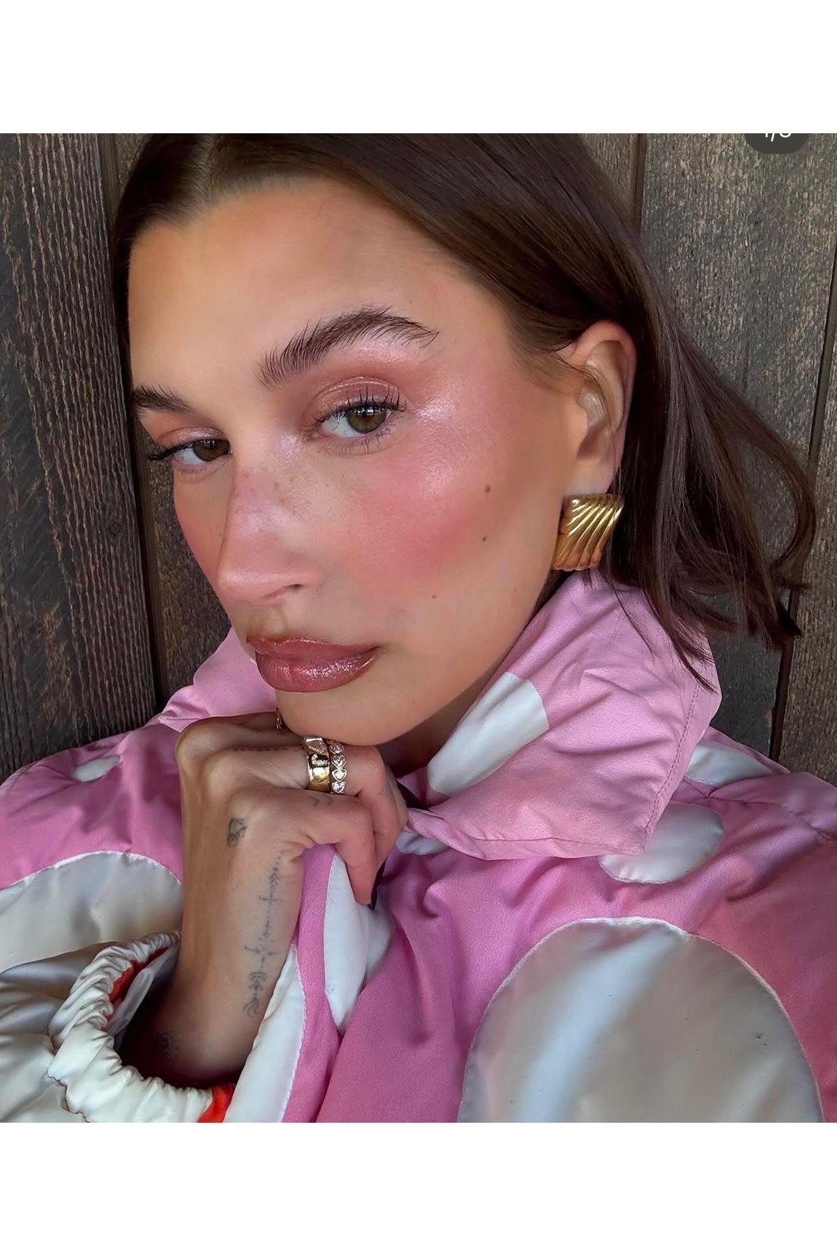 18K Rose Gold Renkli Geometrik Kesim Küpe