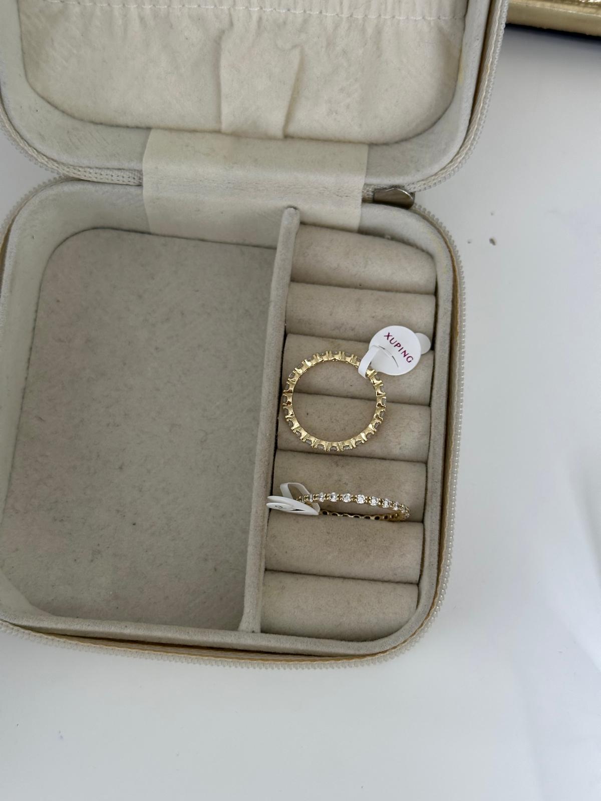 14K Gold Renkli Tam Montür Taşlı Minimal Yüzük