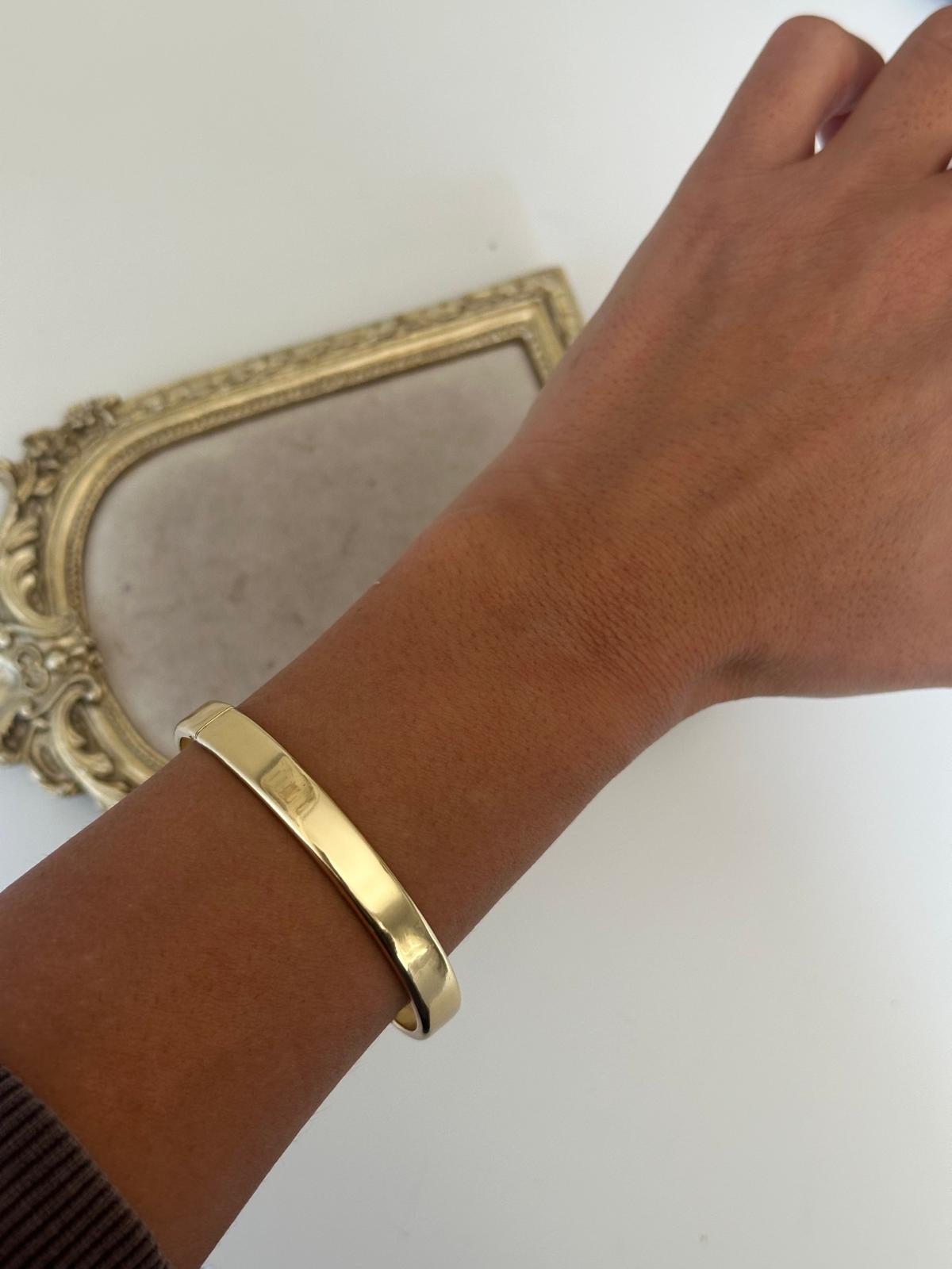 14K Gold Renkli Orta Kalın Ajda Kelepçe